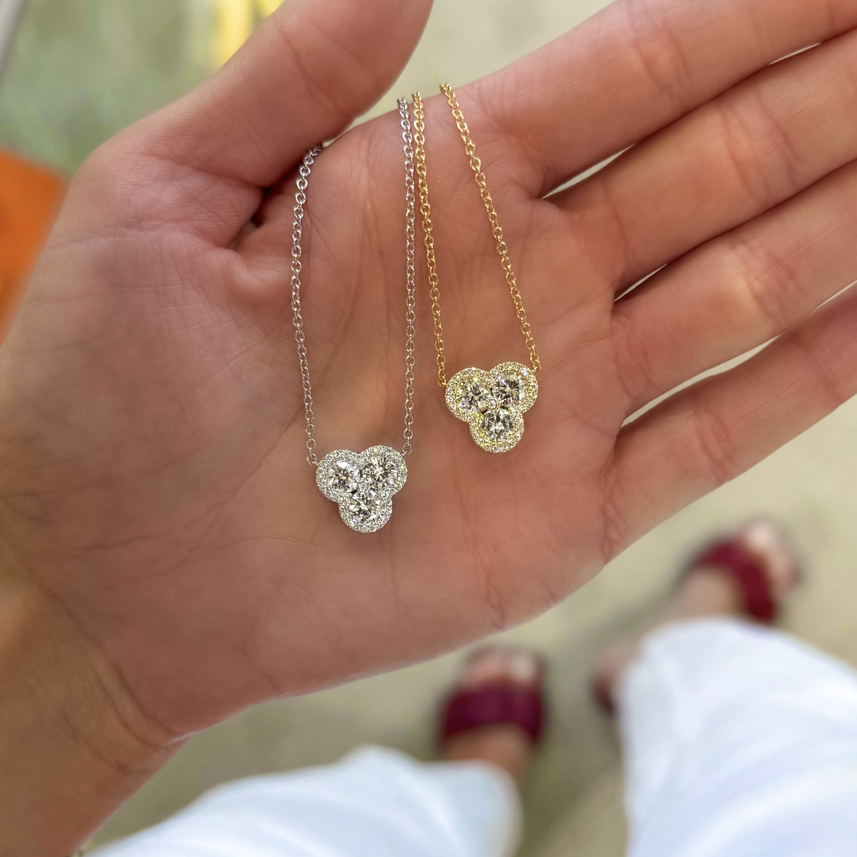 Pave Diamond Clover Necklace