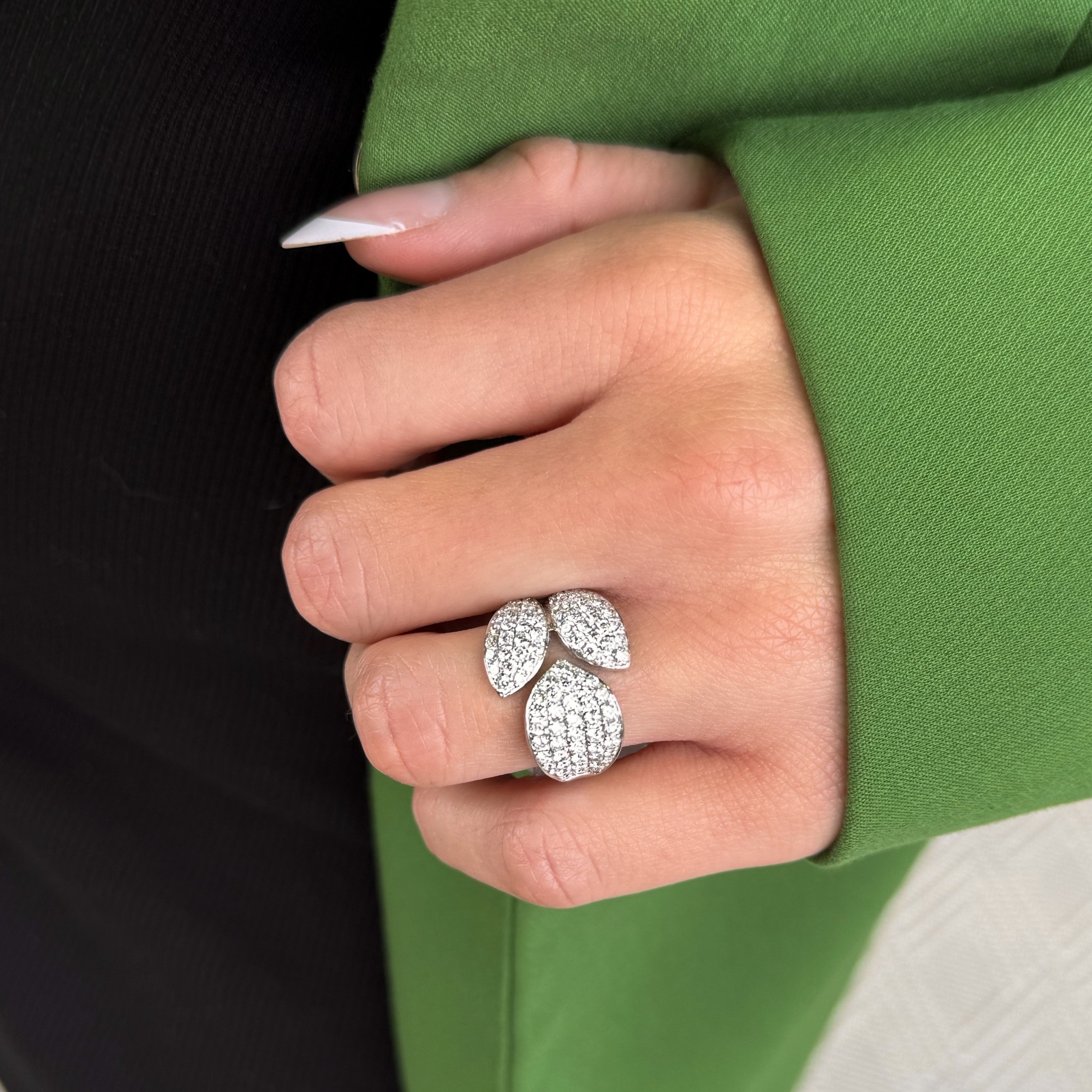 Three Leaf Diamond Ring