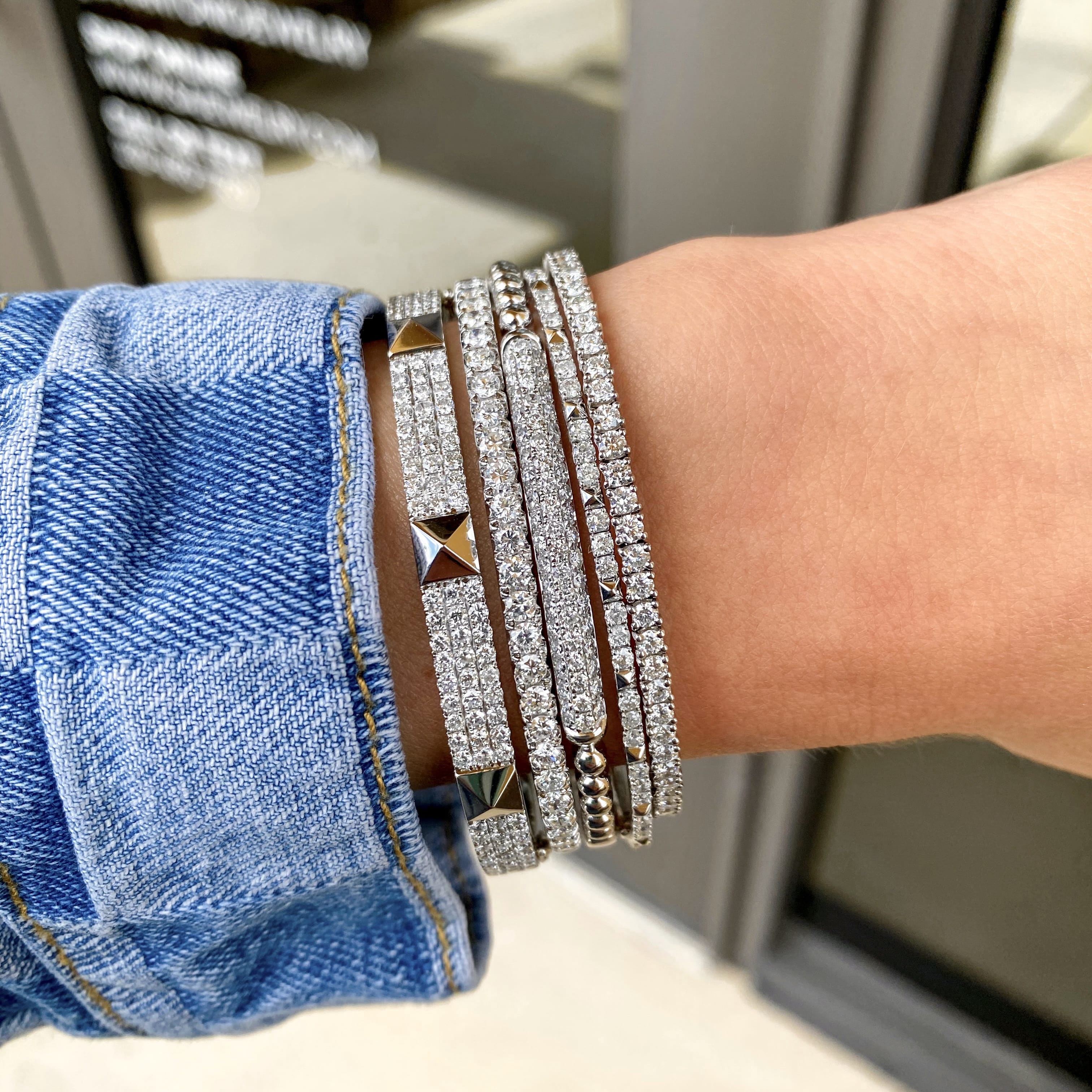 Diamond Studded Flex Bangle