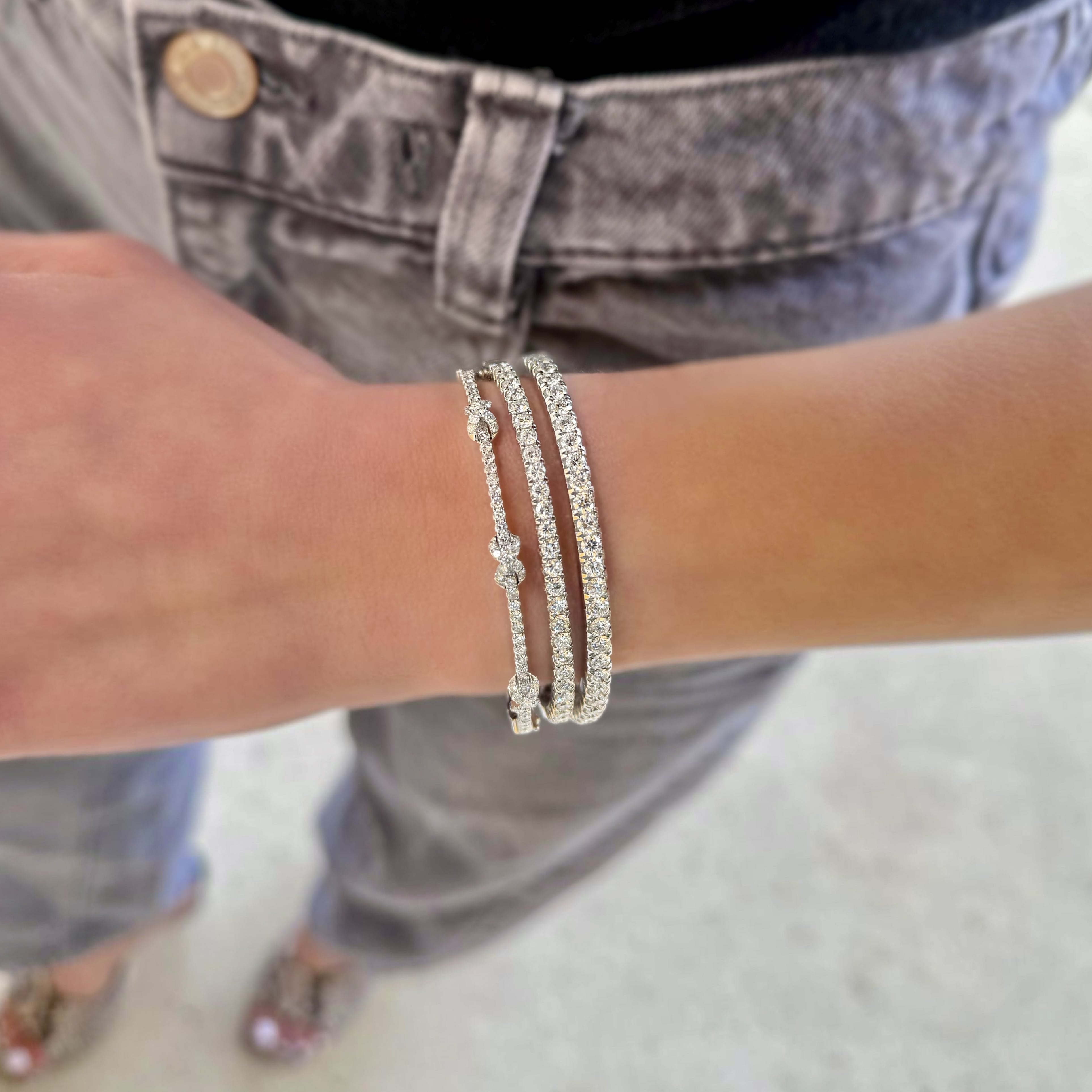 Knotted Diamond Bangle