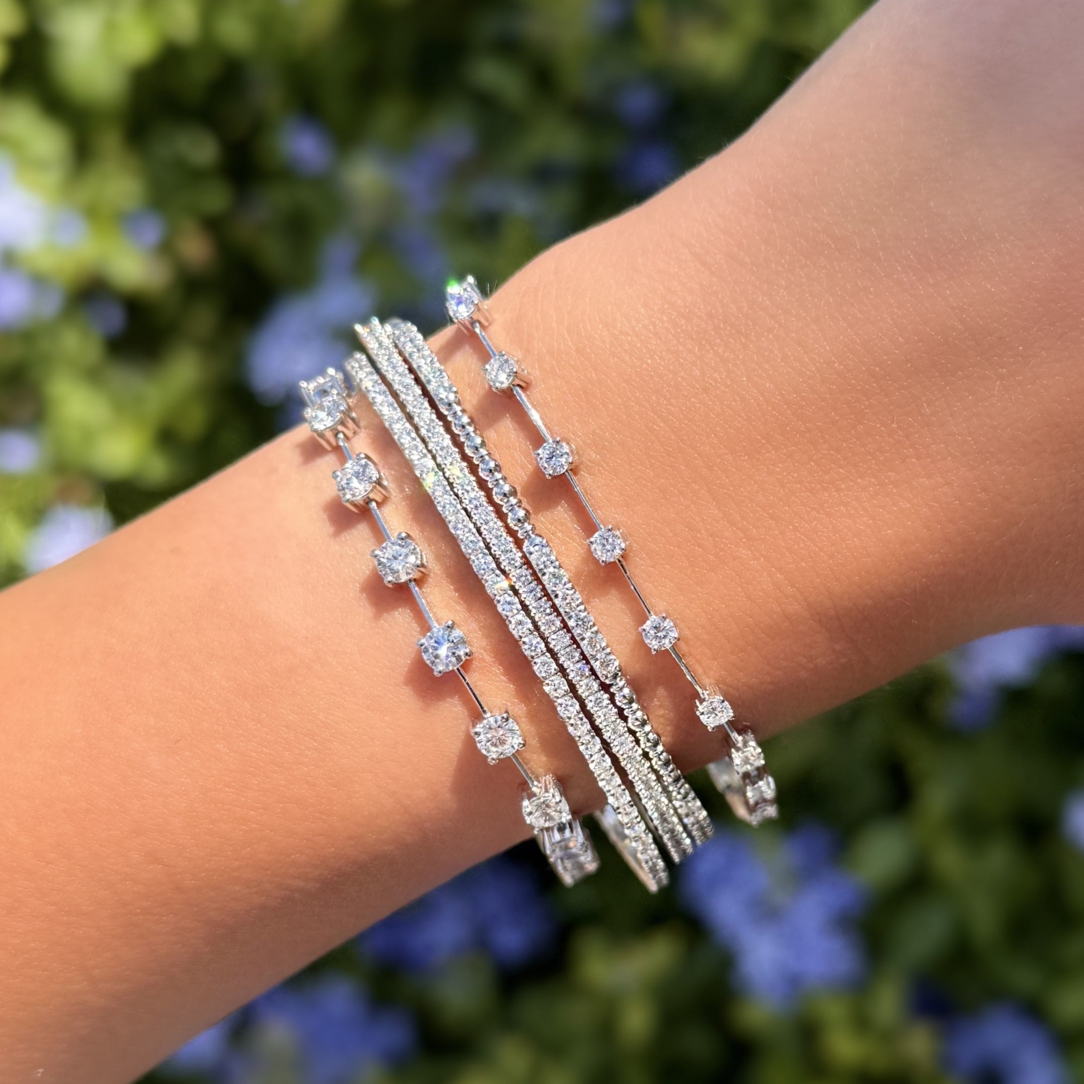 5ctw Diamond Station Tennis Bracelet