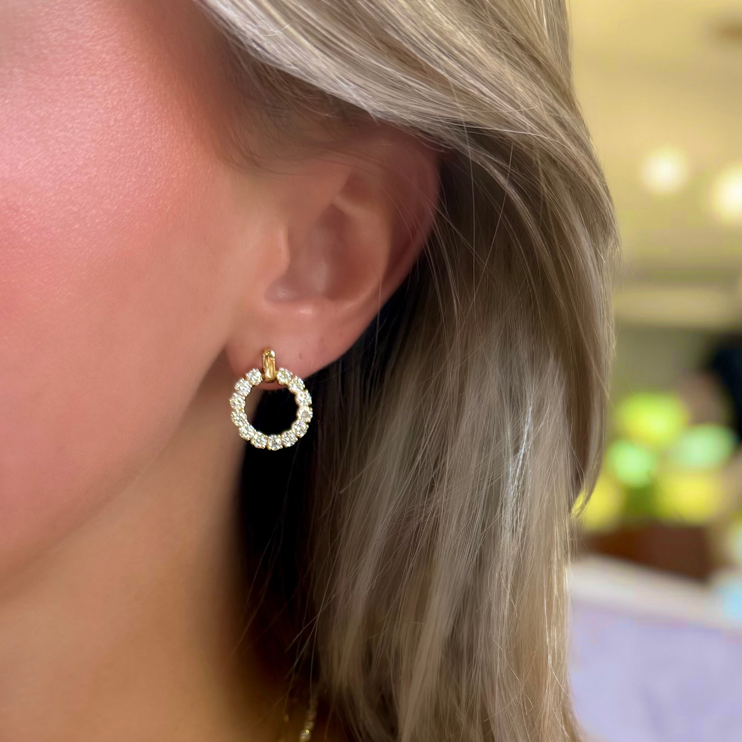 Diamond Circle Earrings
