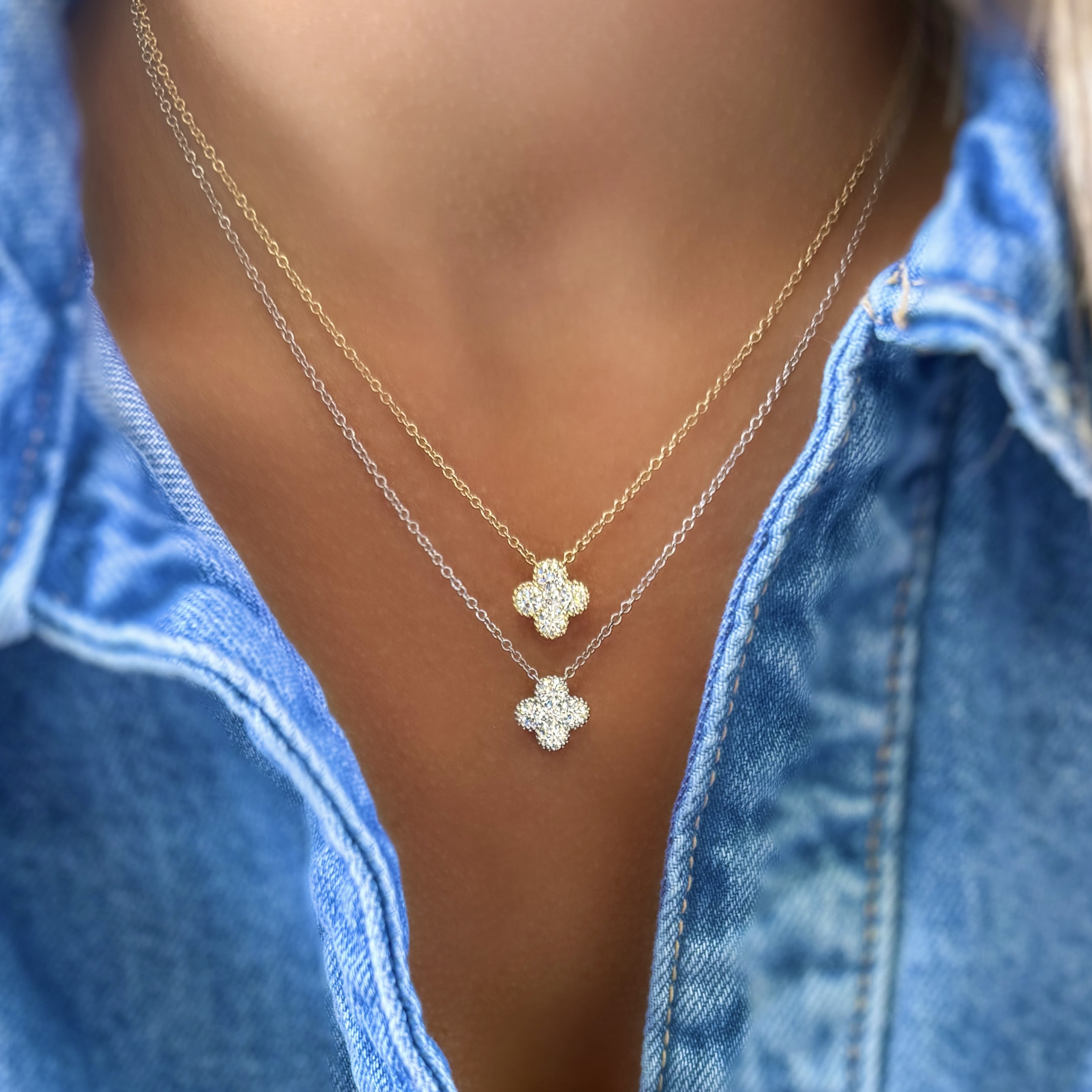Small Diamond Clover Necklace