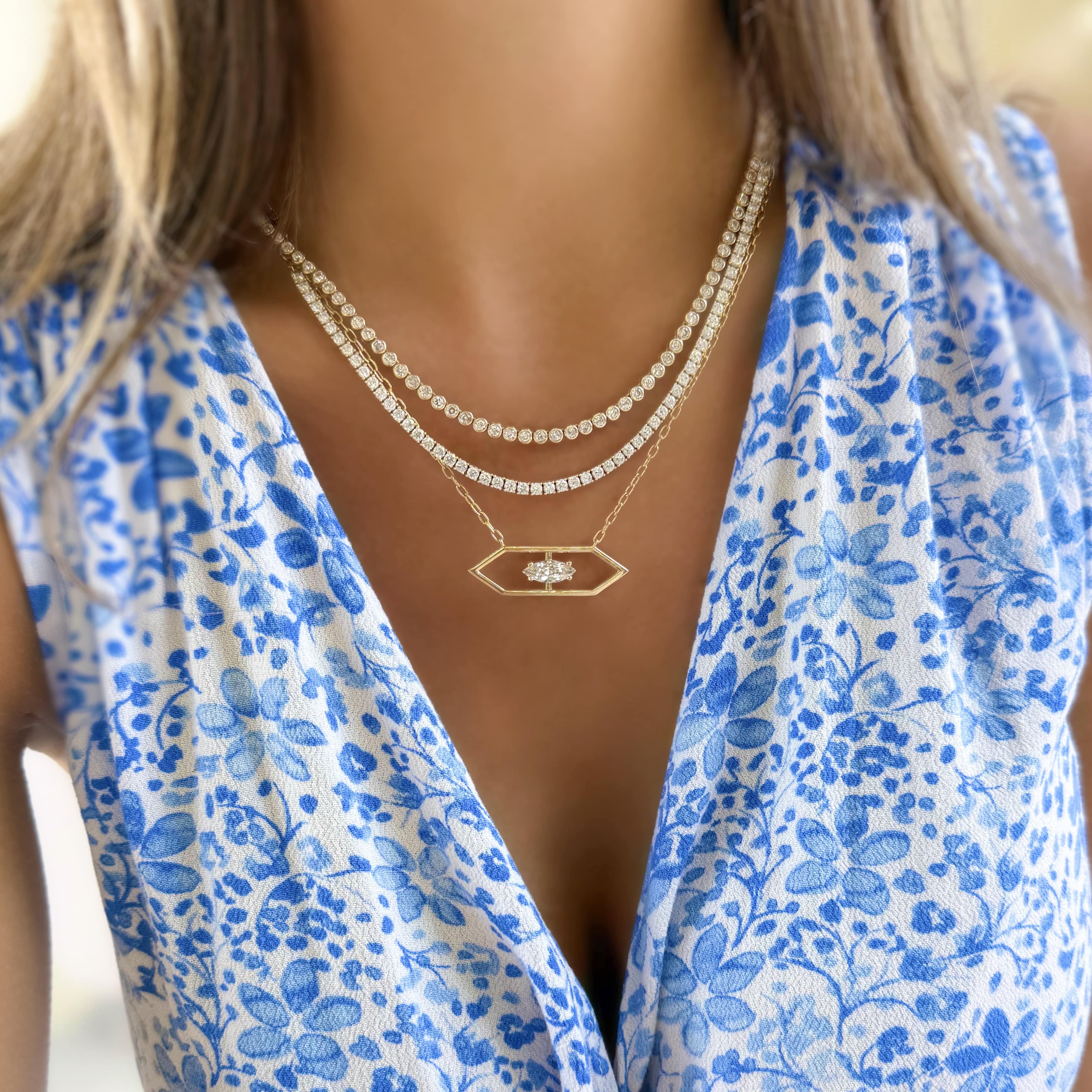 Marquise Diamond Frame Necklace
