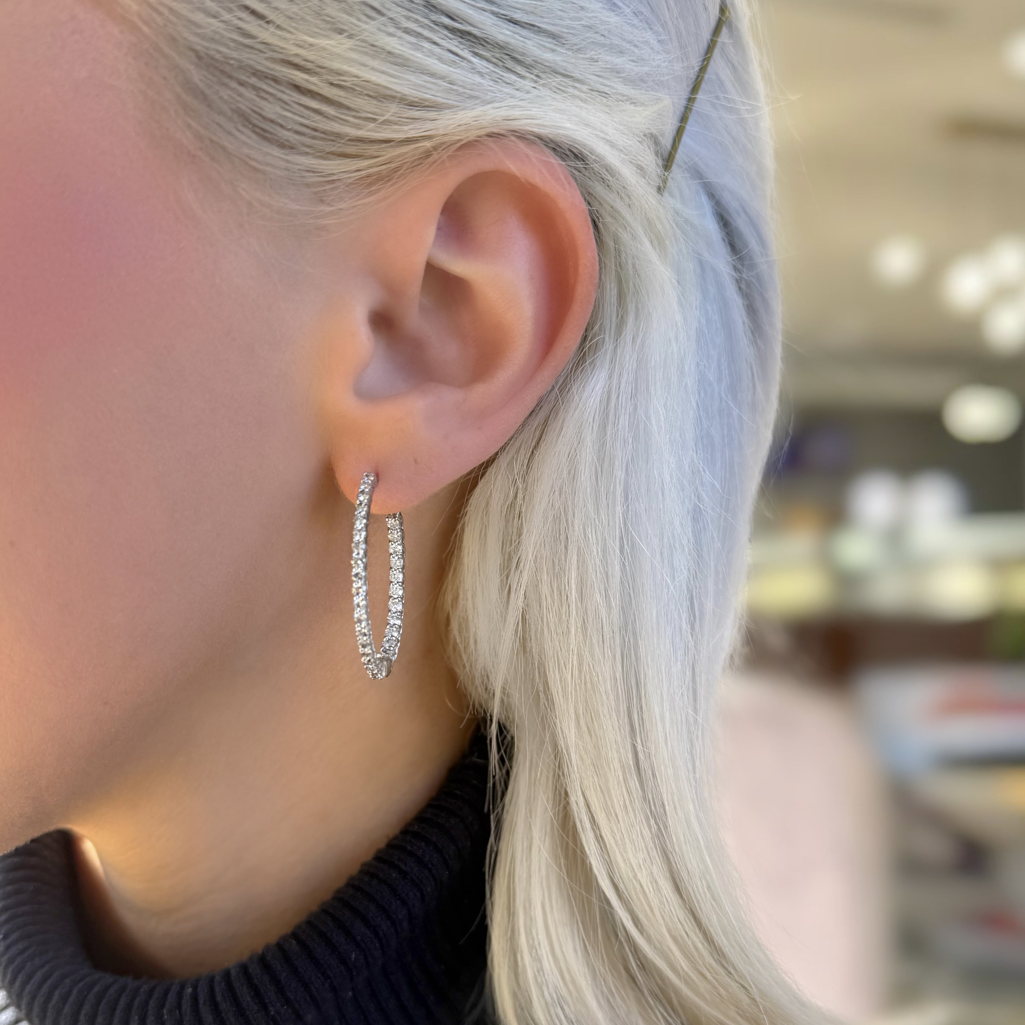 2ctw Inside Out Diamond Hoops