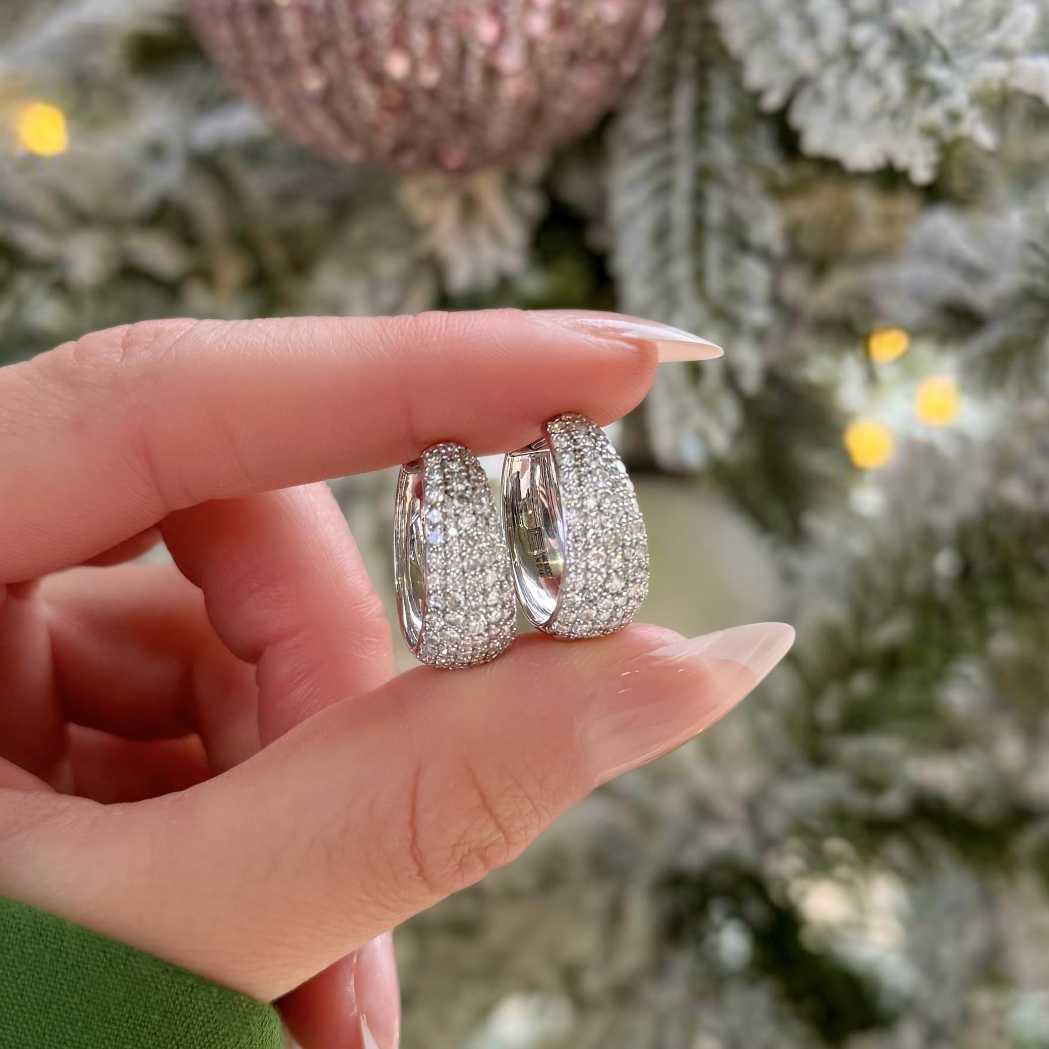 2ctw Chunky Pave Diamond Hoops