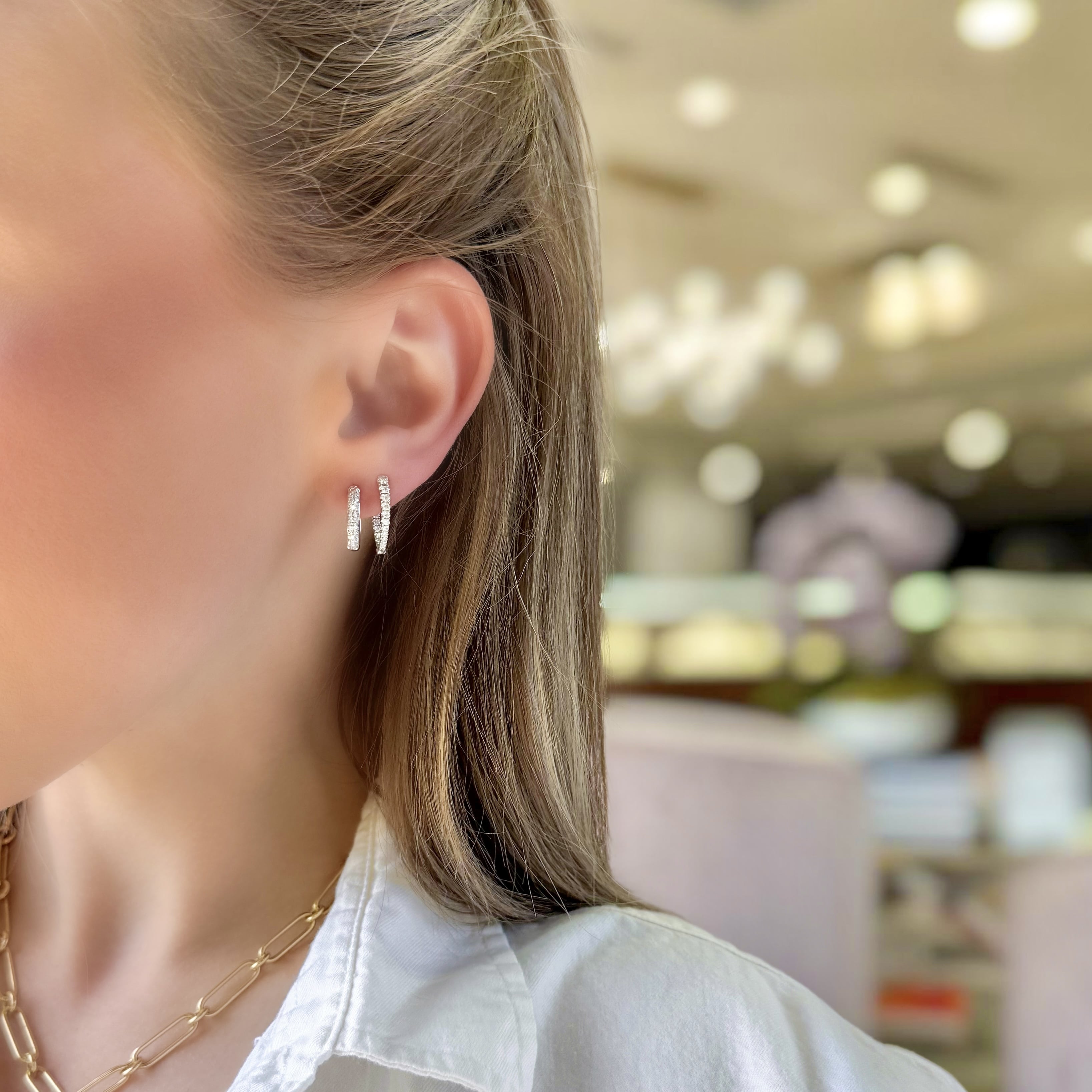 Pointed Diamond Hoops