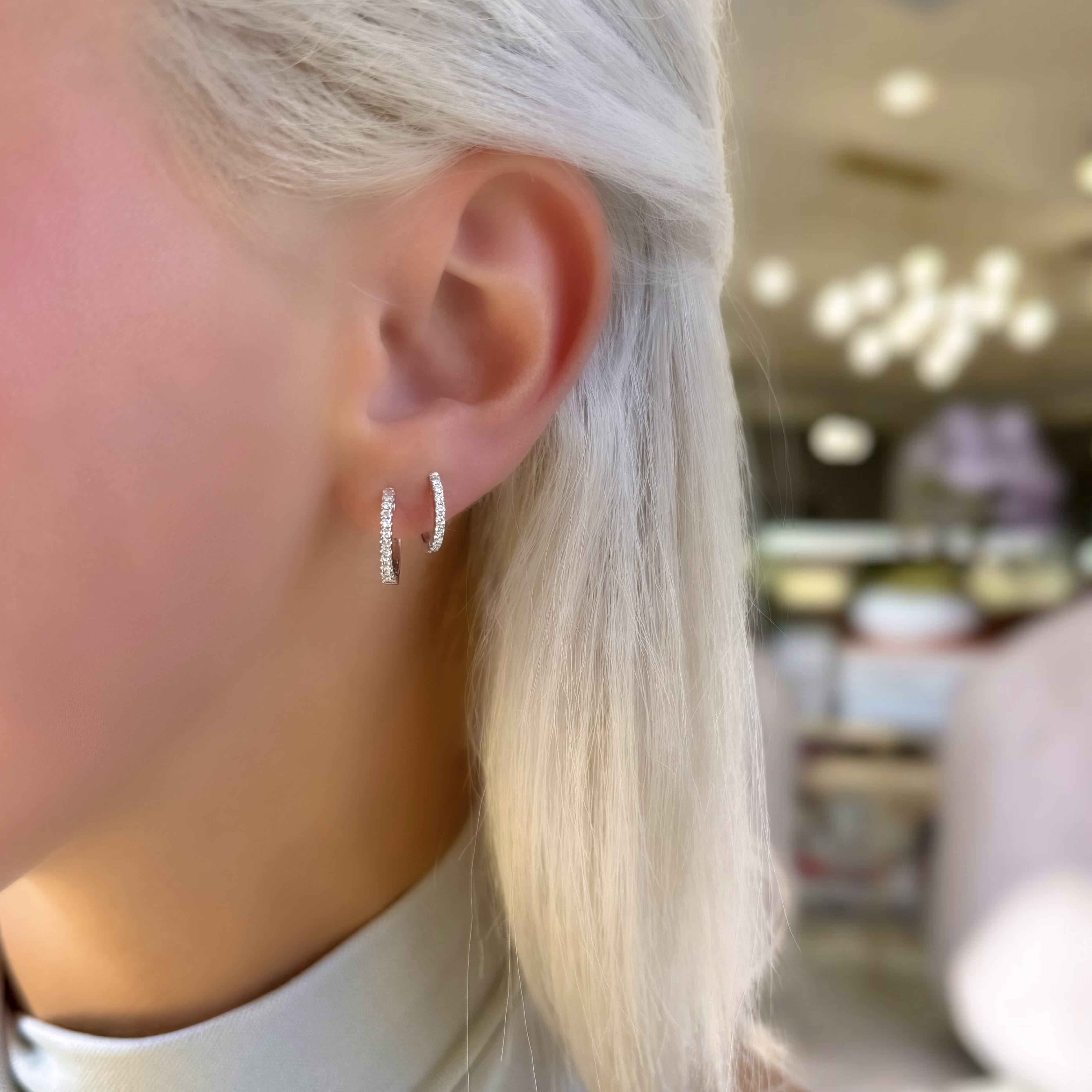 Small Diamond Huggie Earrings