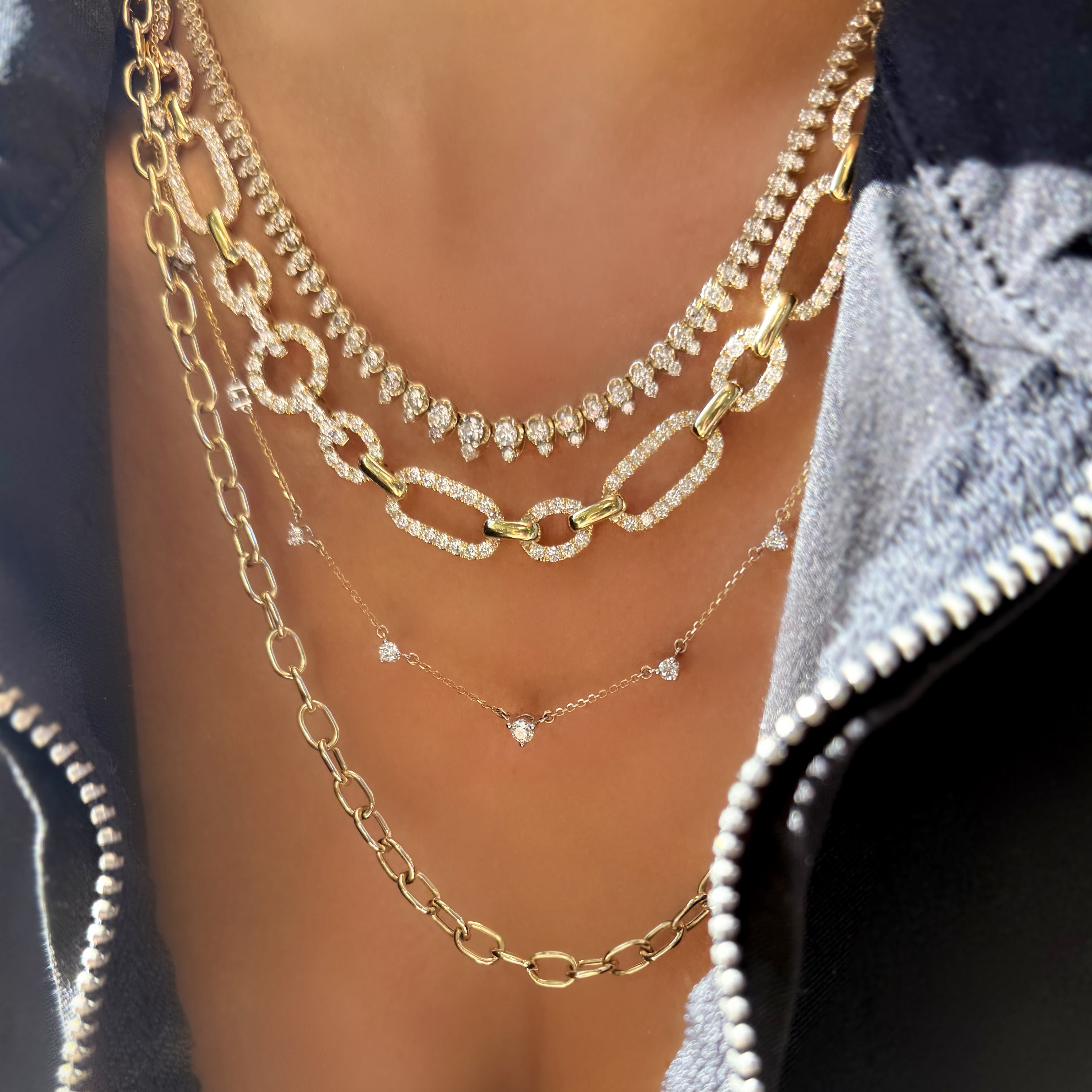 20" Diamond Station Necklace