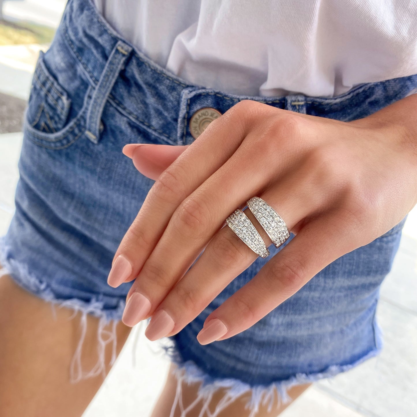 Split Pavé Diamond Statement Ring