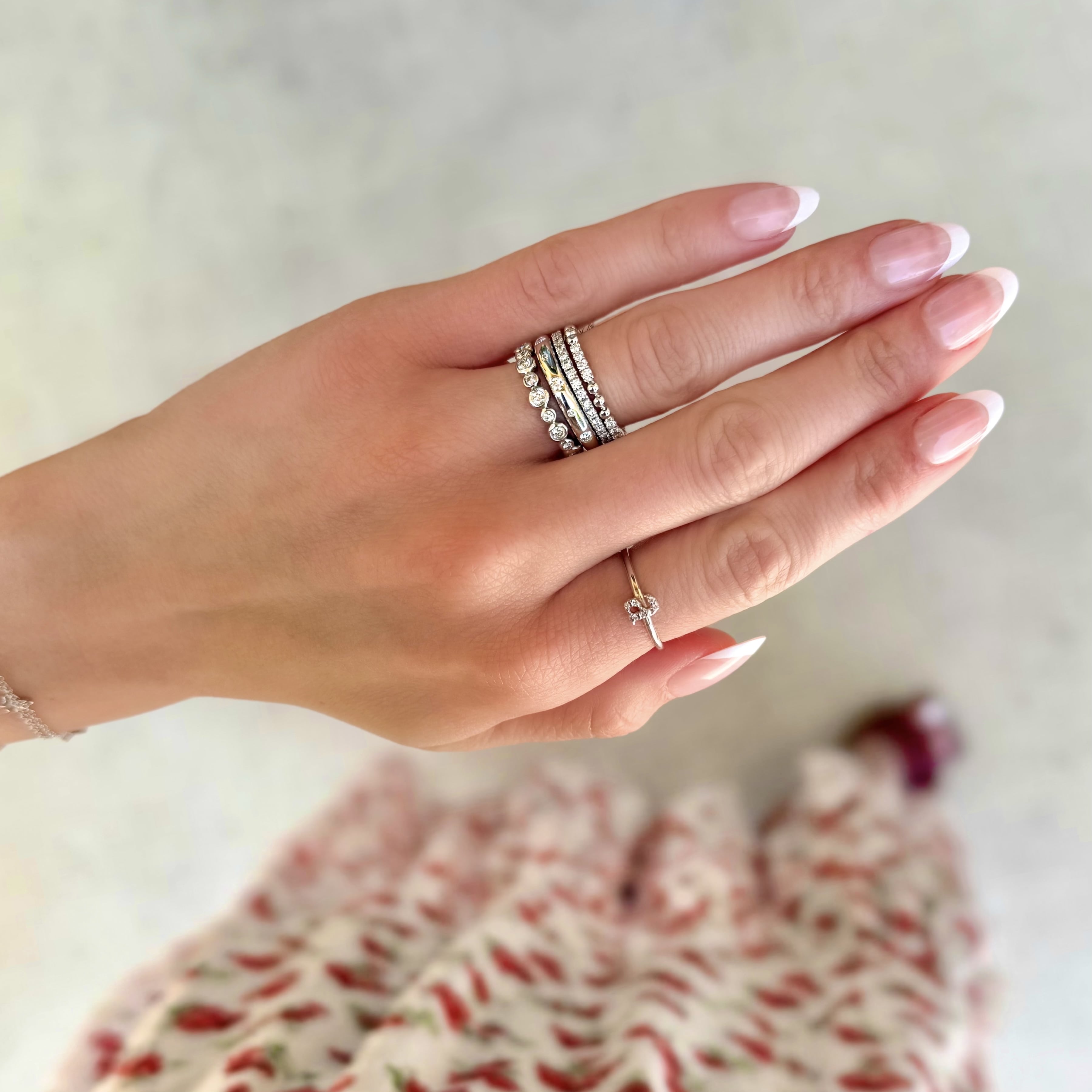 Petite Diamond Initial Ring