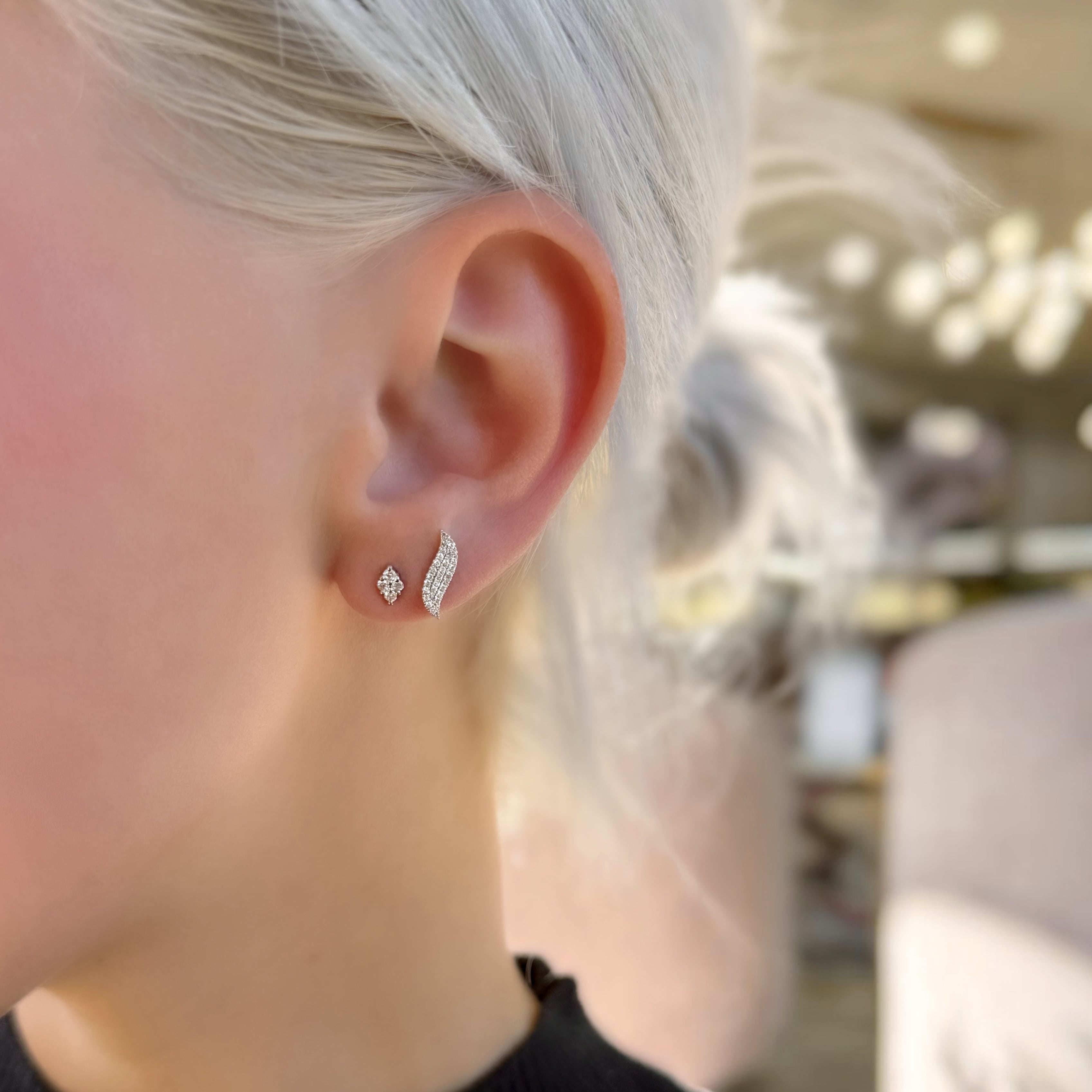 Wavy Pave Diamond Studs