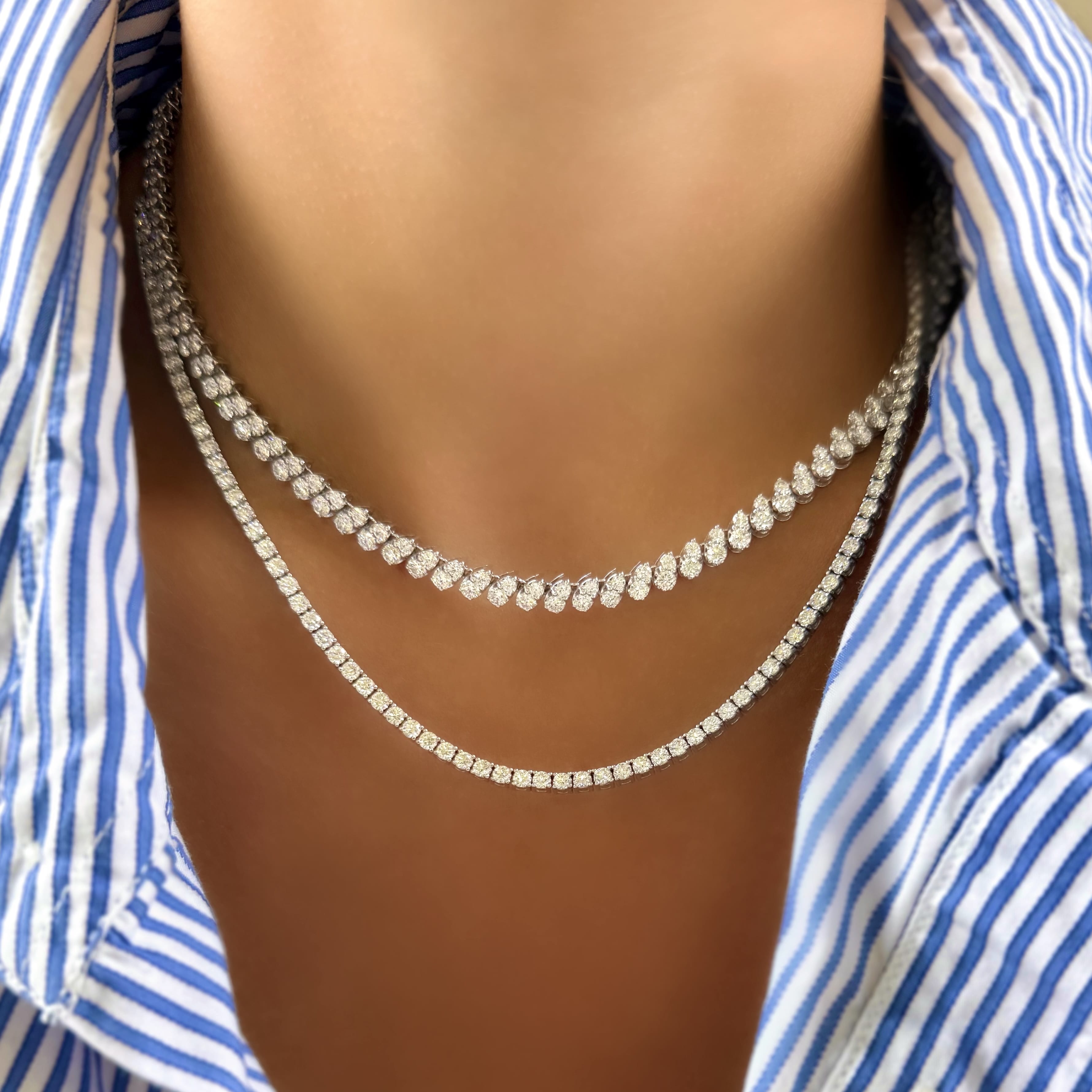 Halfway Diamond Tennis Necklace