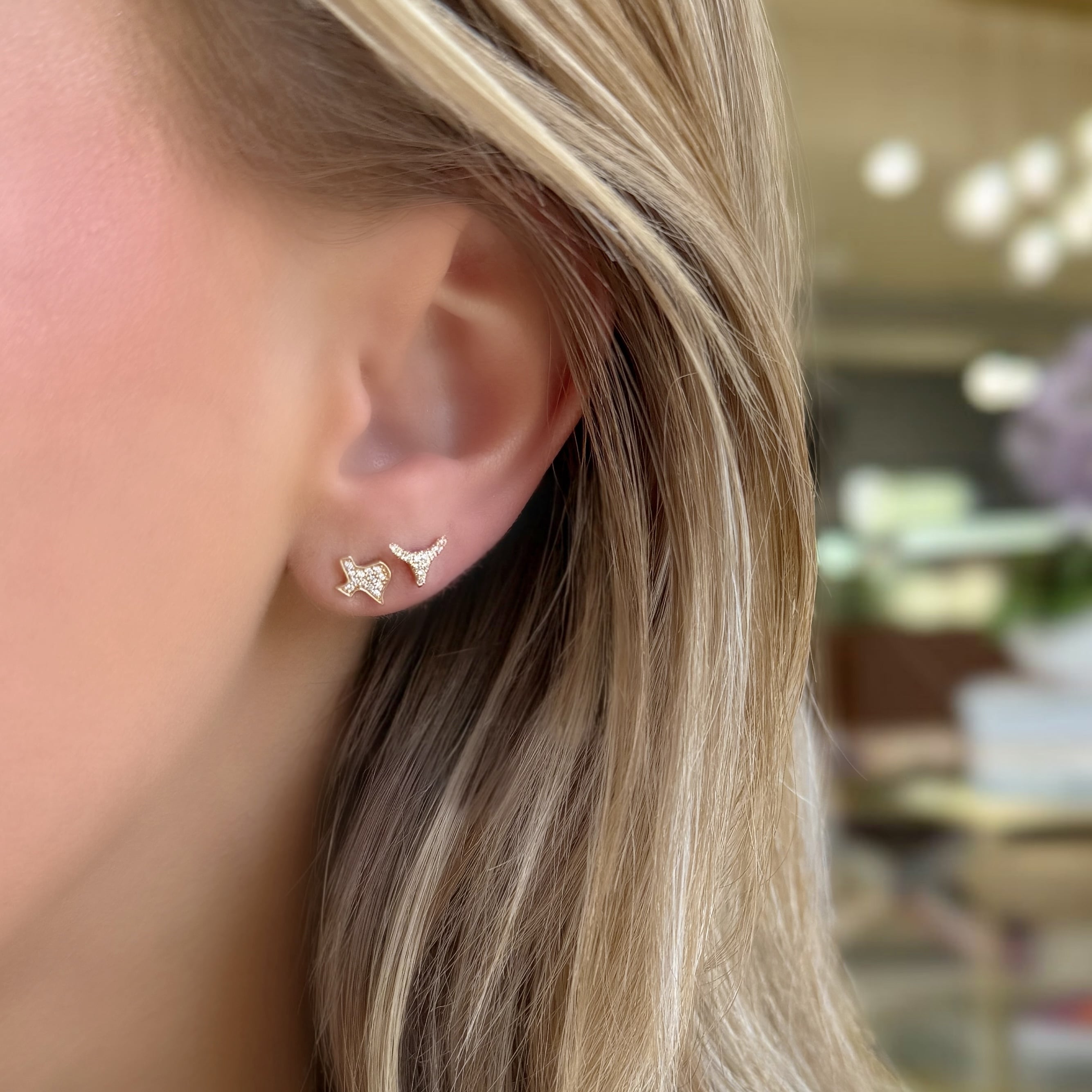 Pave Diamond Texas Studs