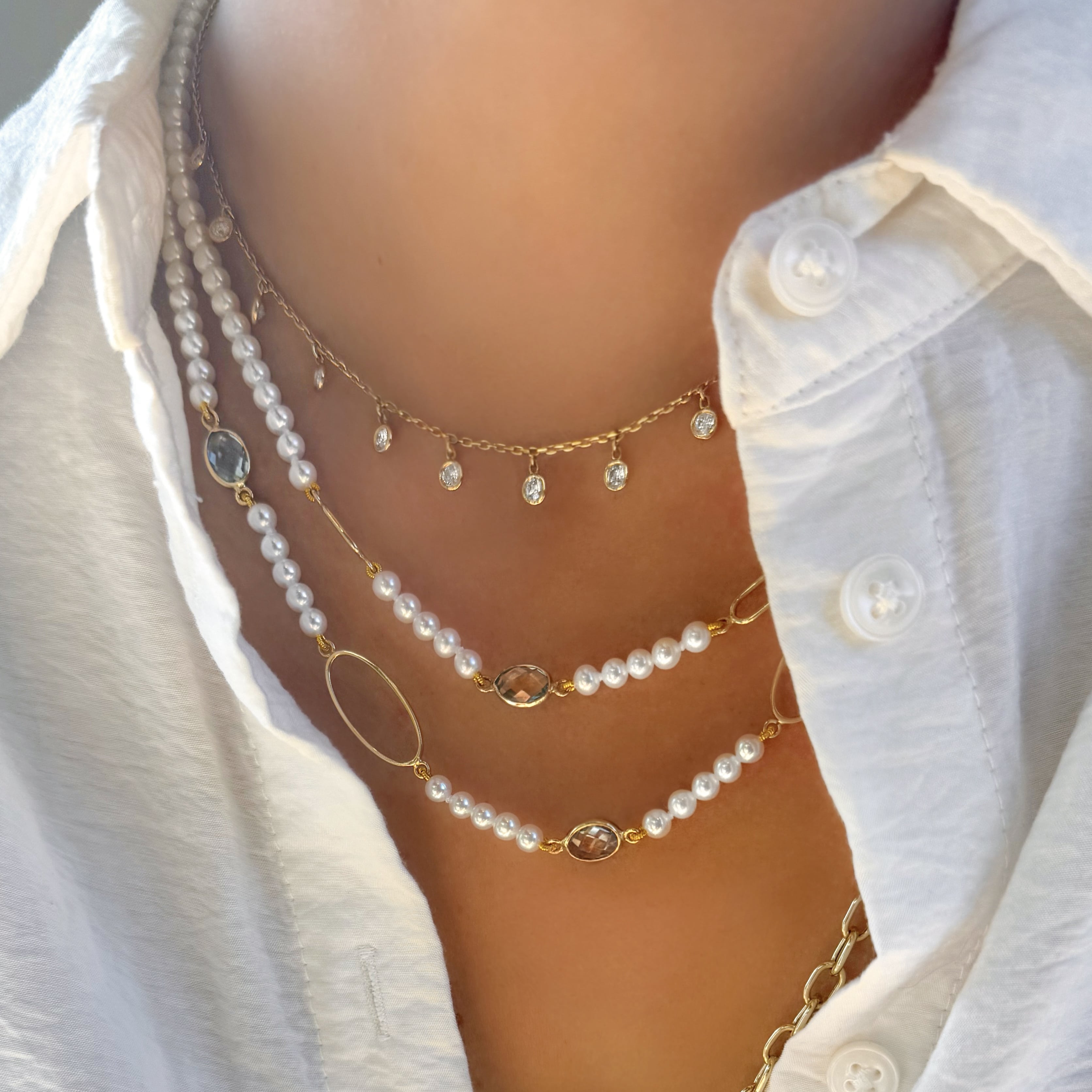 Diamond Bezel Drop Necklace