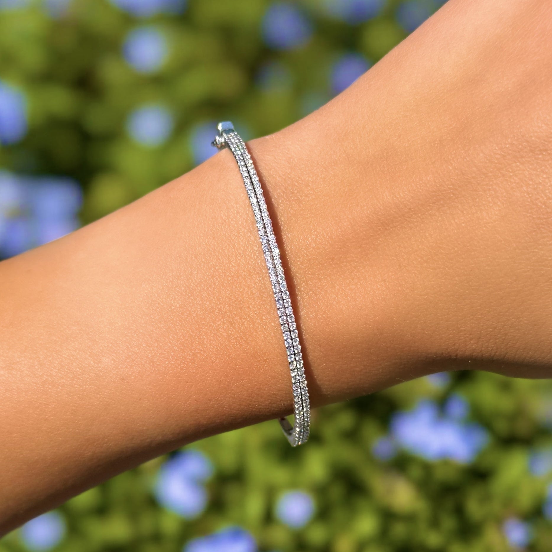 Double Row Diamond Bangle