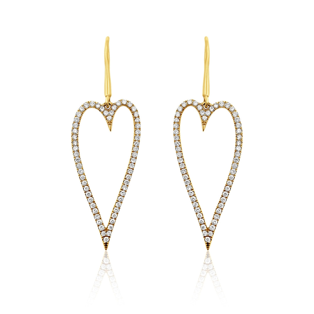 Diamond Heart Drop Earrings
