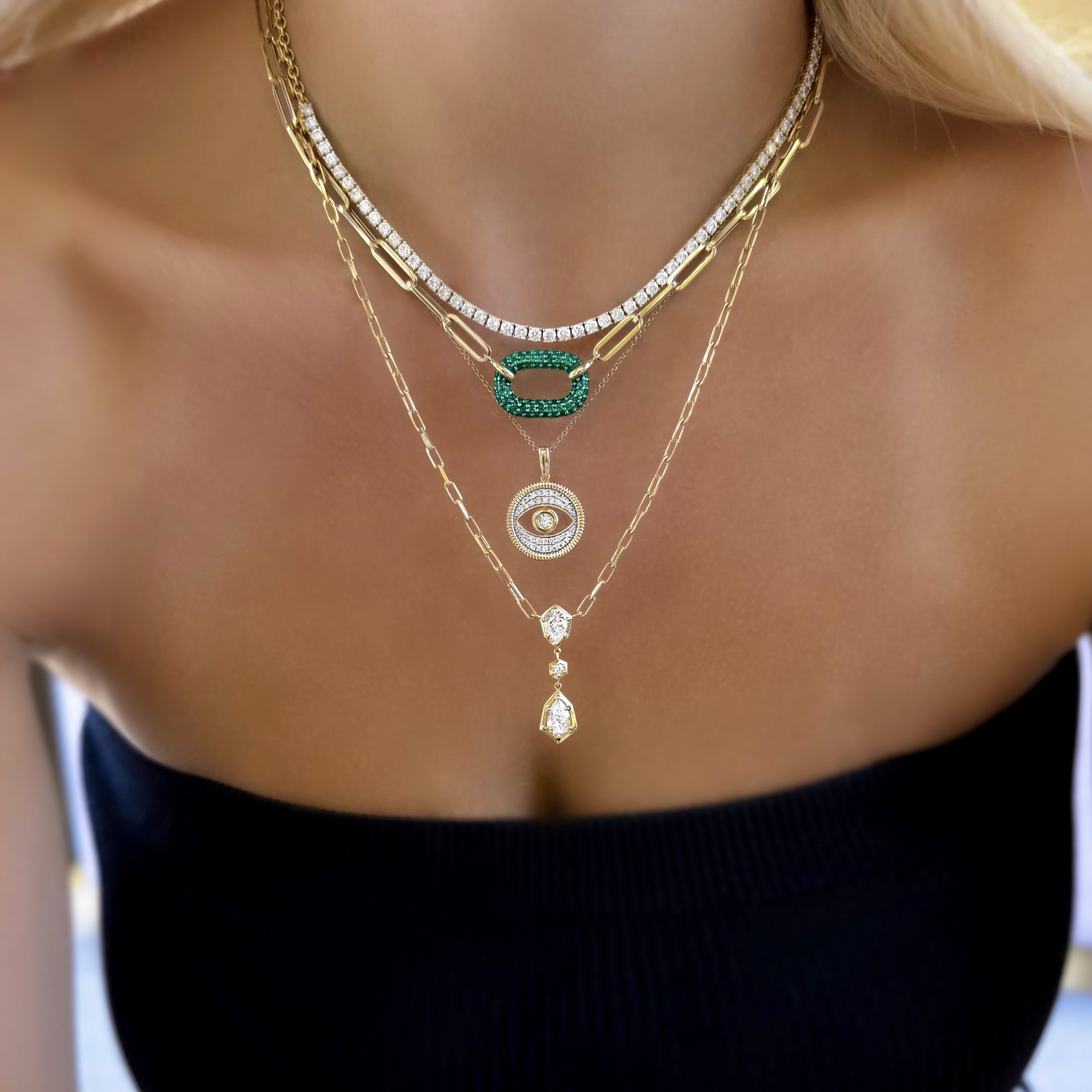 Halfway Diamond Tennis Necklace
