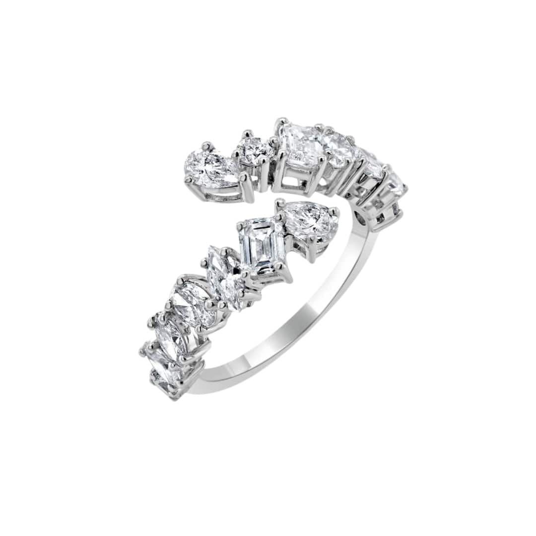 Fancy Shape Diamond Wrap Ring
