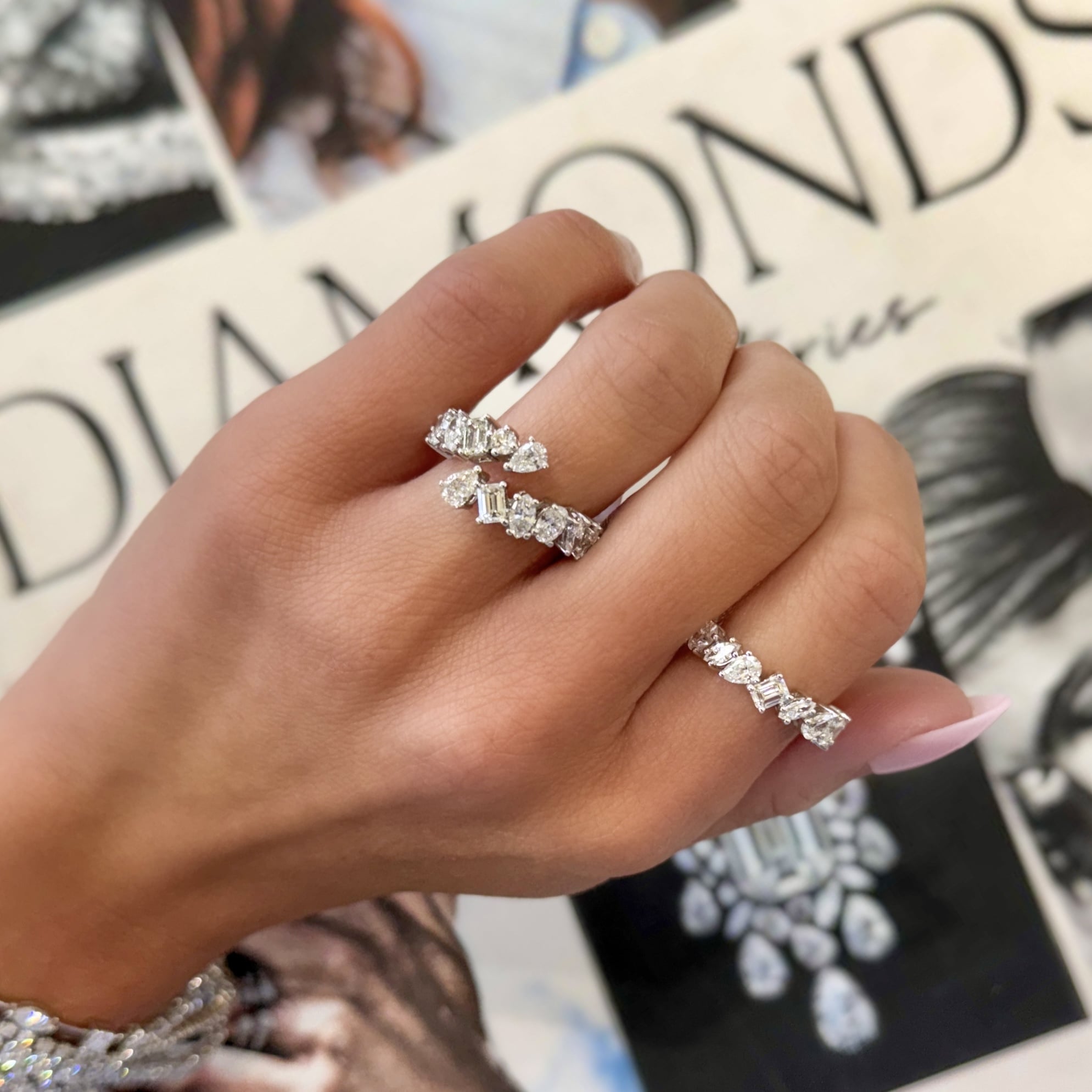 Fancy Shape Diamond Wrap Ring