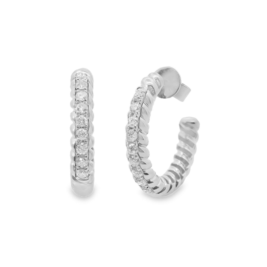 DIAMOND ROPE C-HOOP EARRINGS