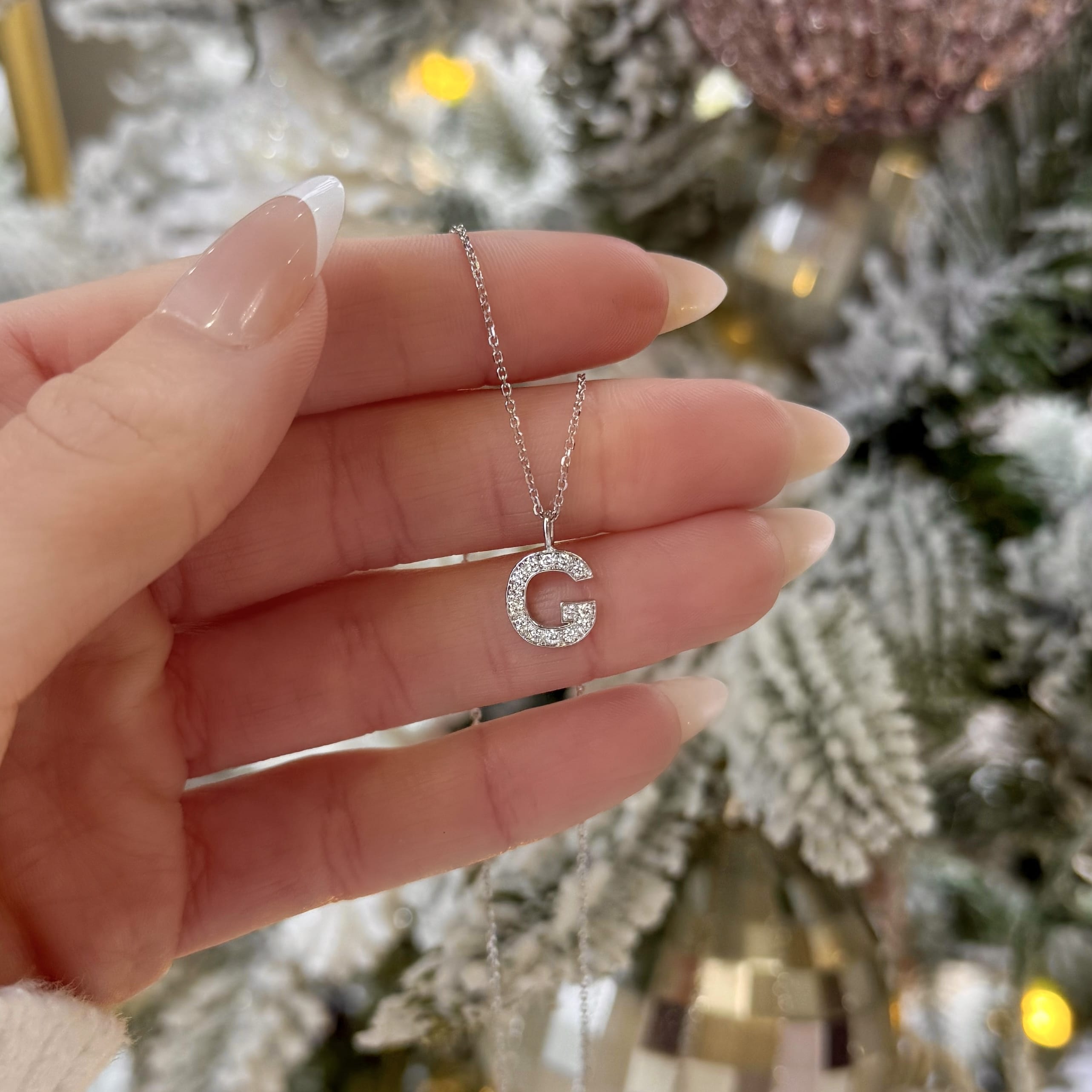 Diamond G Initial Necklace
