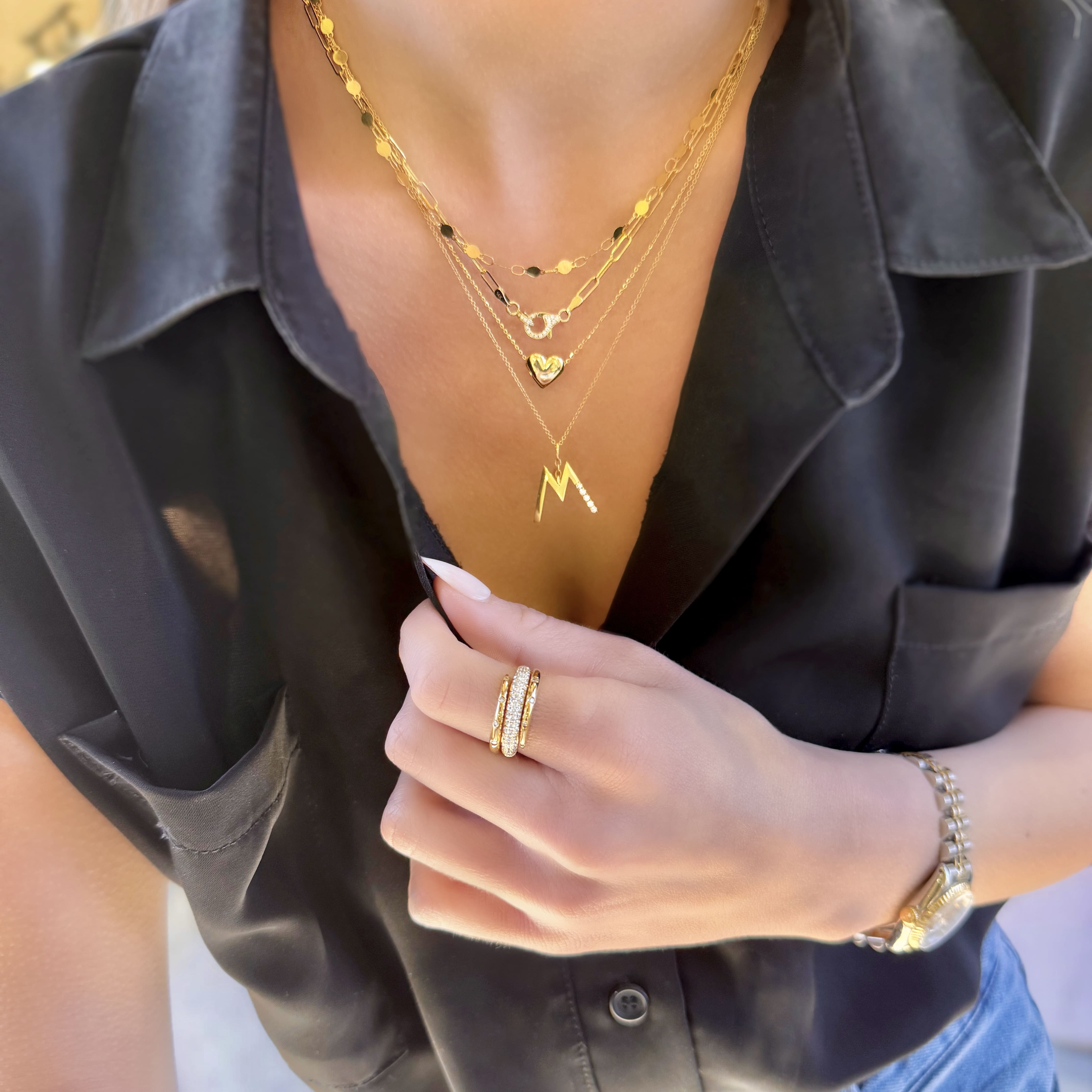 Jumbo Diamond Initial Necklace