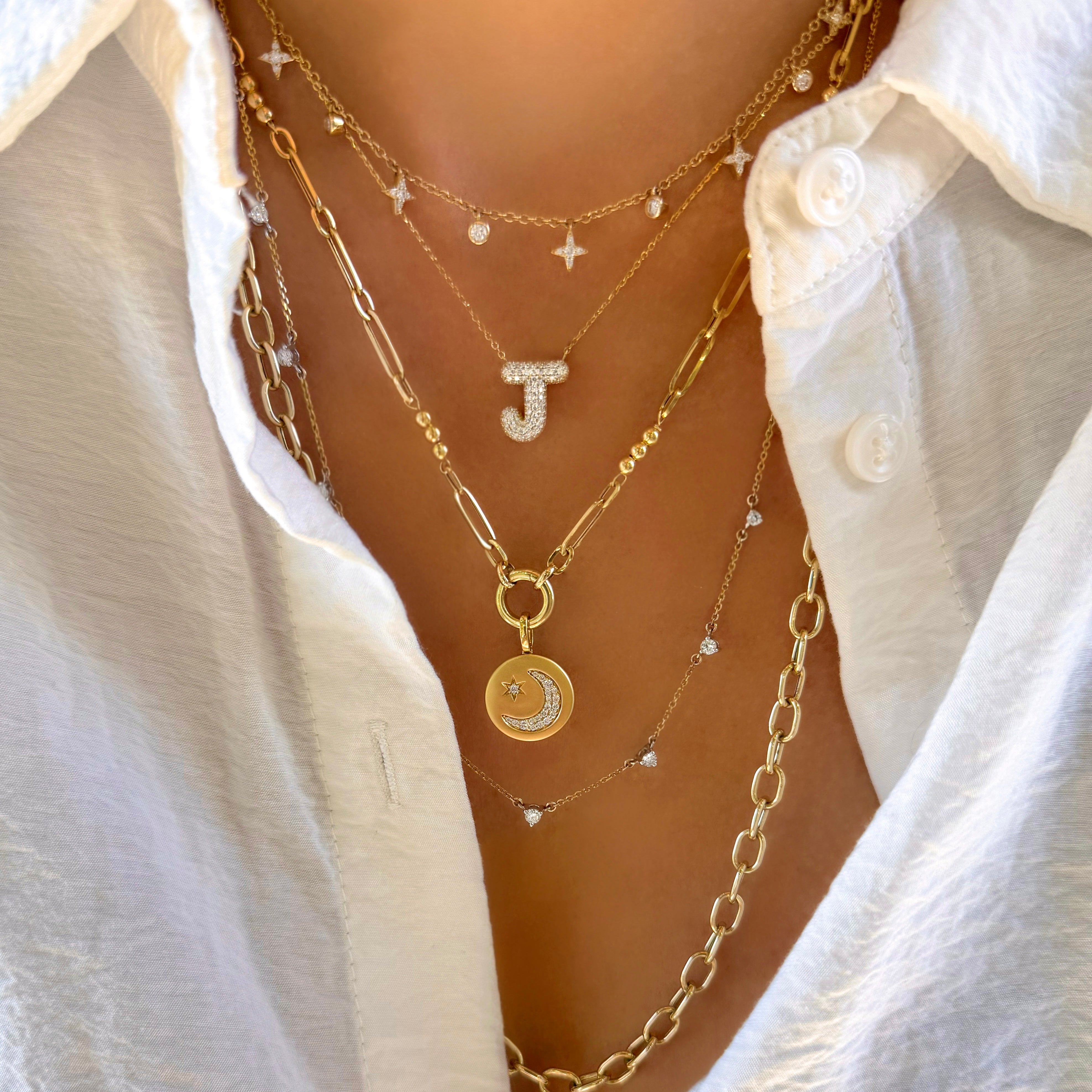 Diamond Star Station Necklace