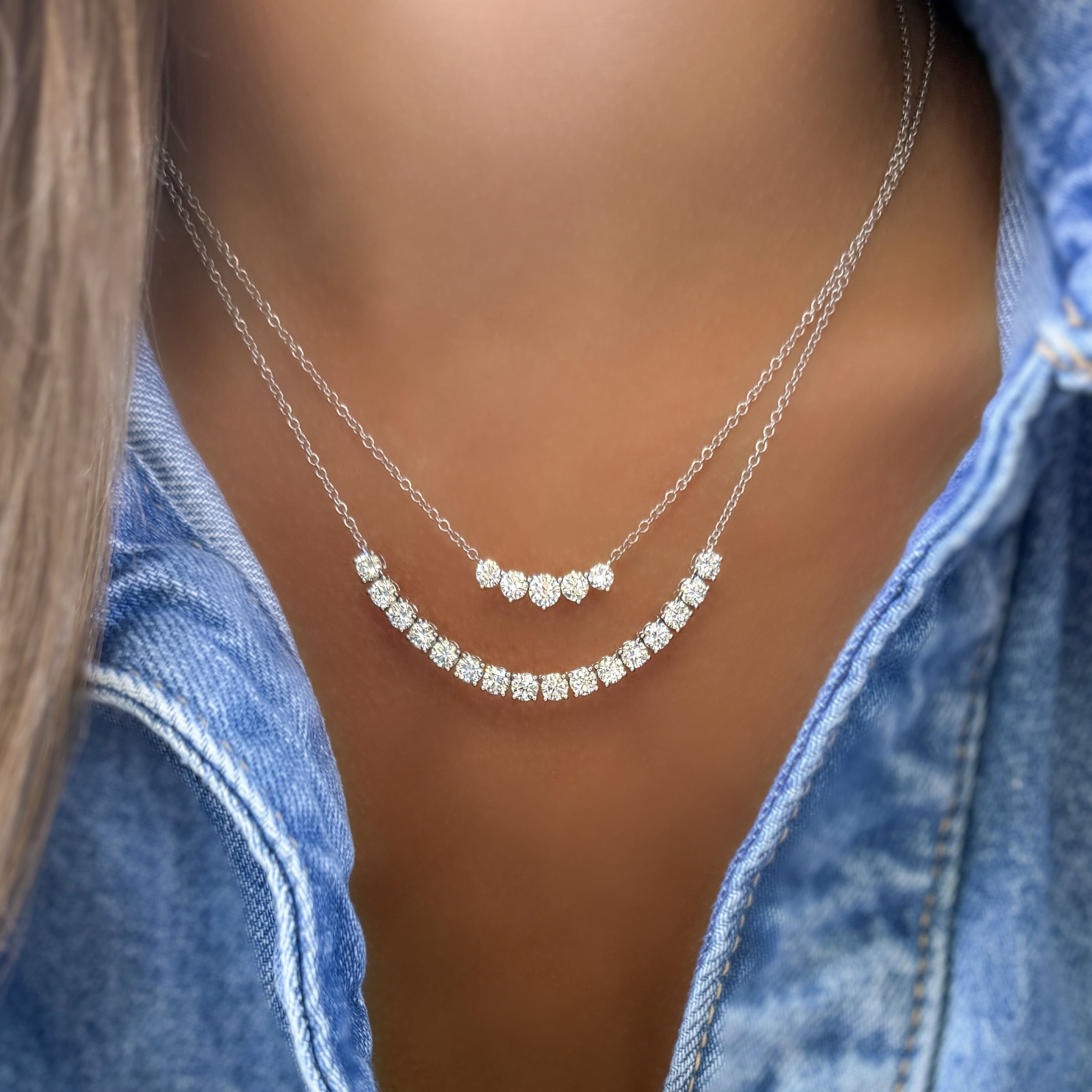 5 Stone Diamond Necklace