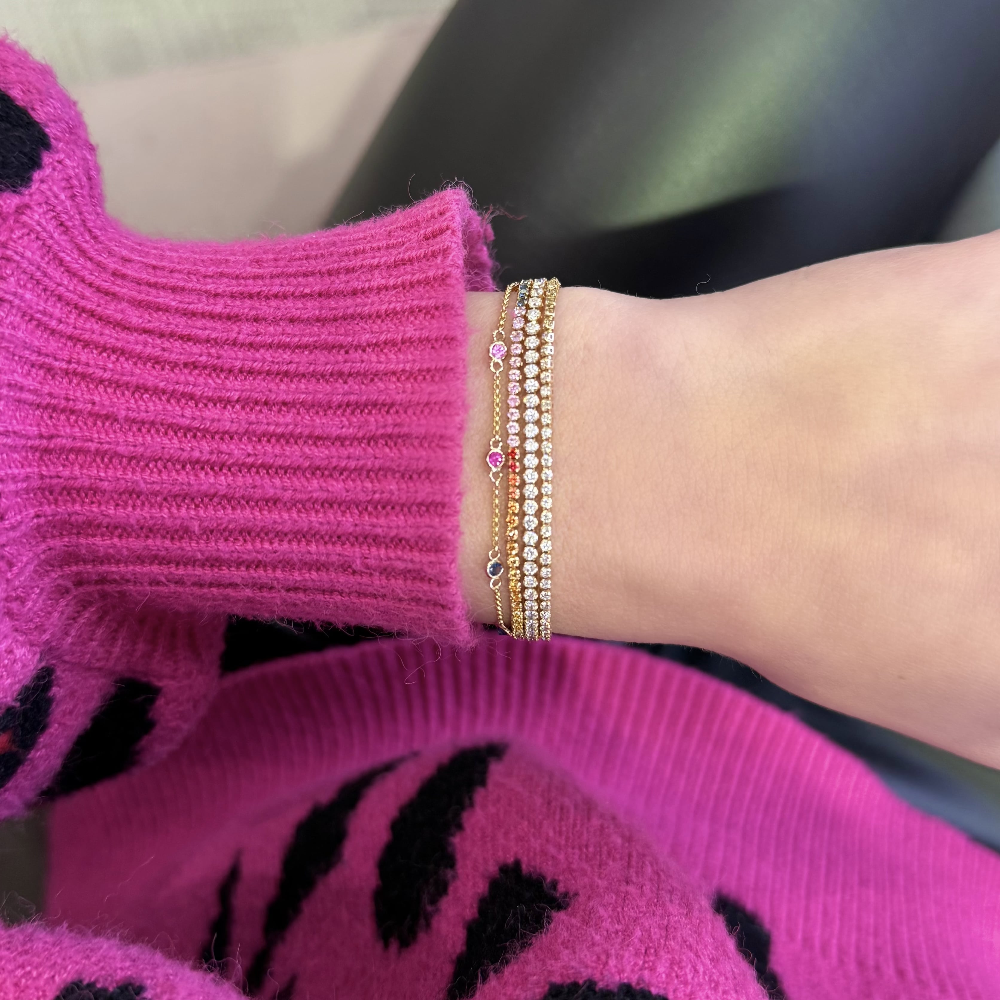 Rainbow Sapphire Tennis Bracelet