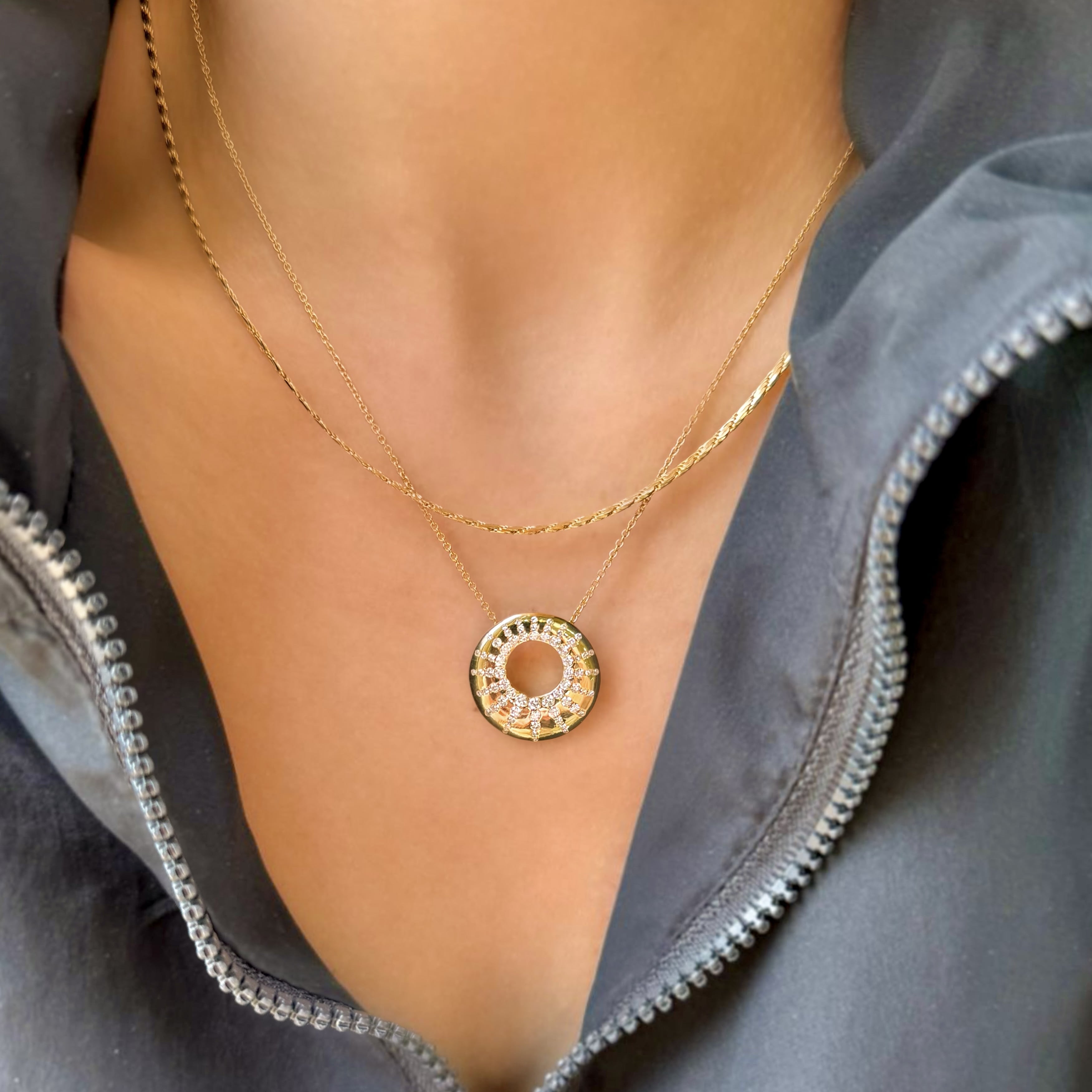 Diamond Sunburst Pendant Necklace
