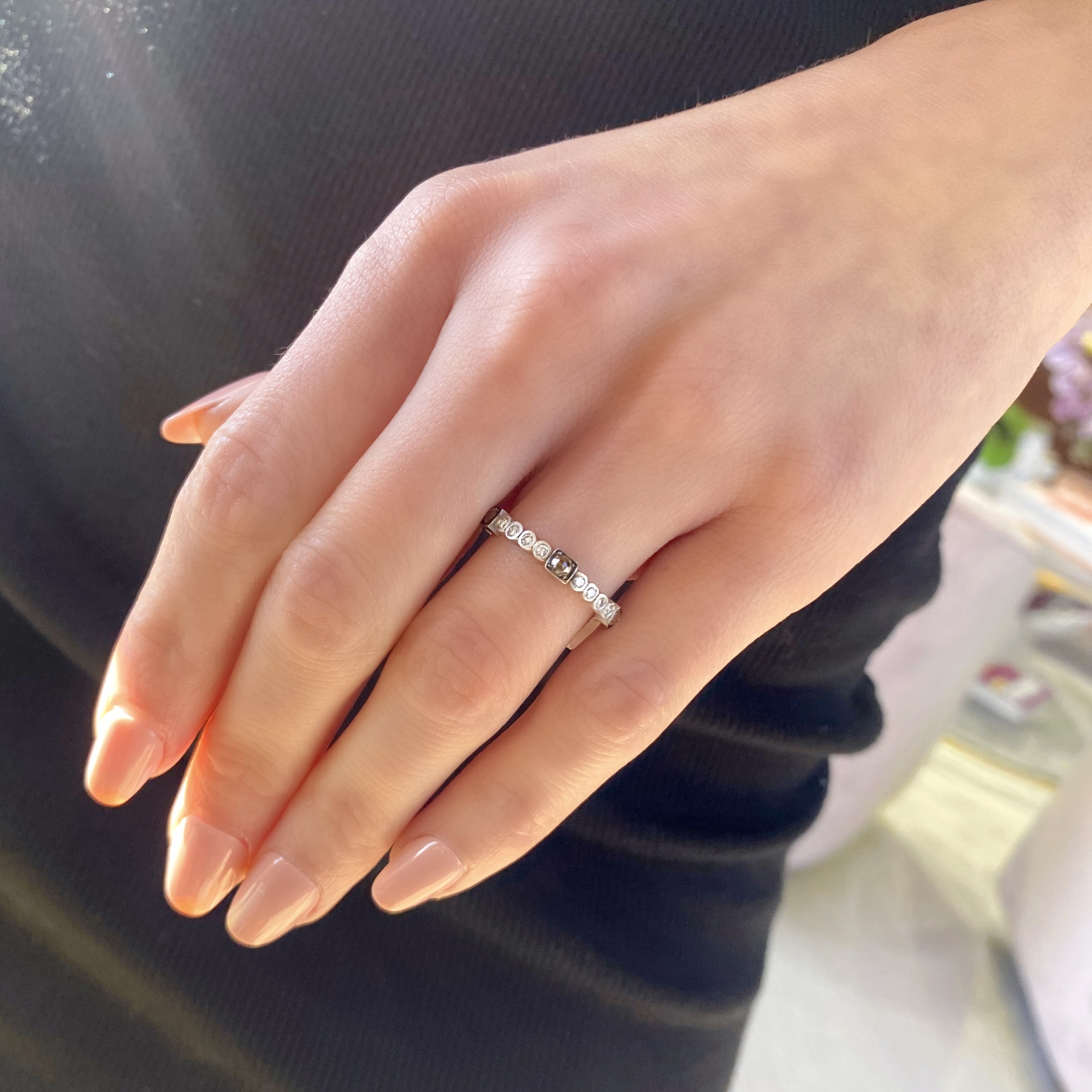 Rose Cut Diamond Eternity Band