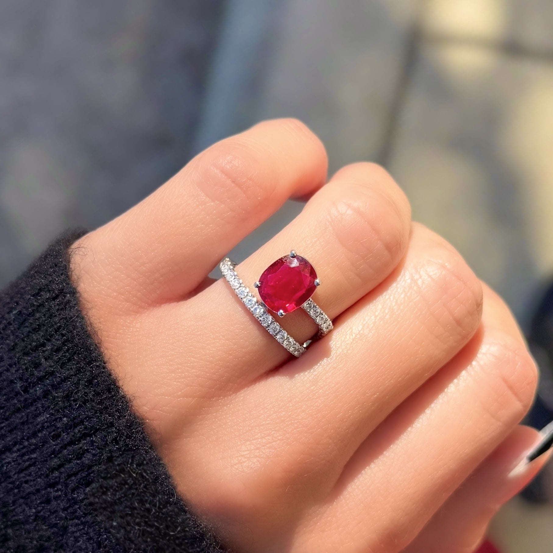 Ruby and Diamond Wrap Around Ring