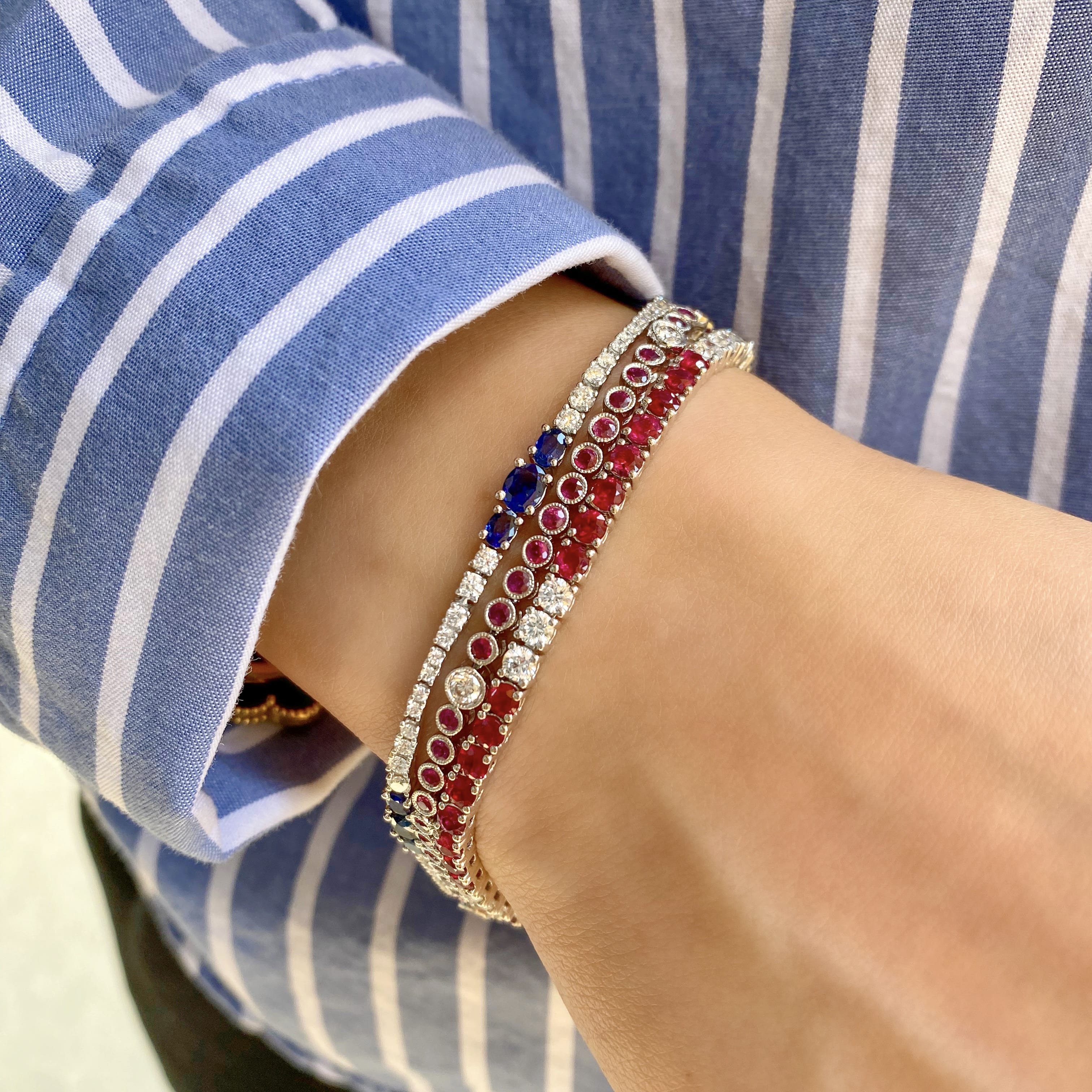 Ruby and Diamond Tennis Bracelet