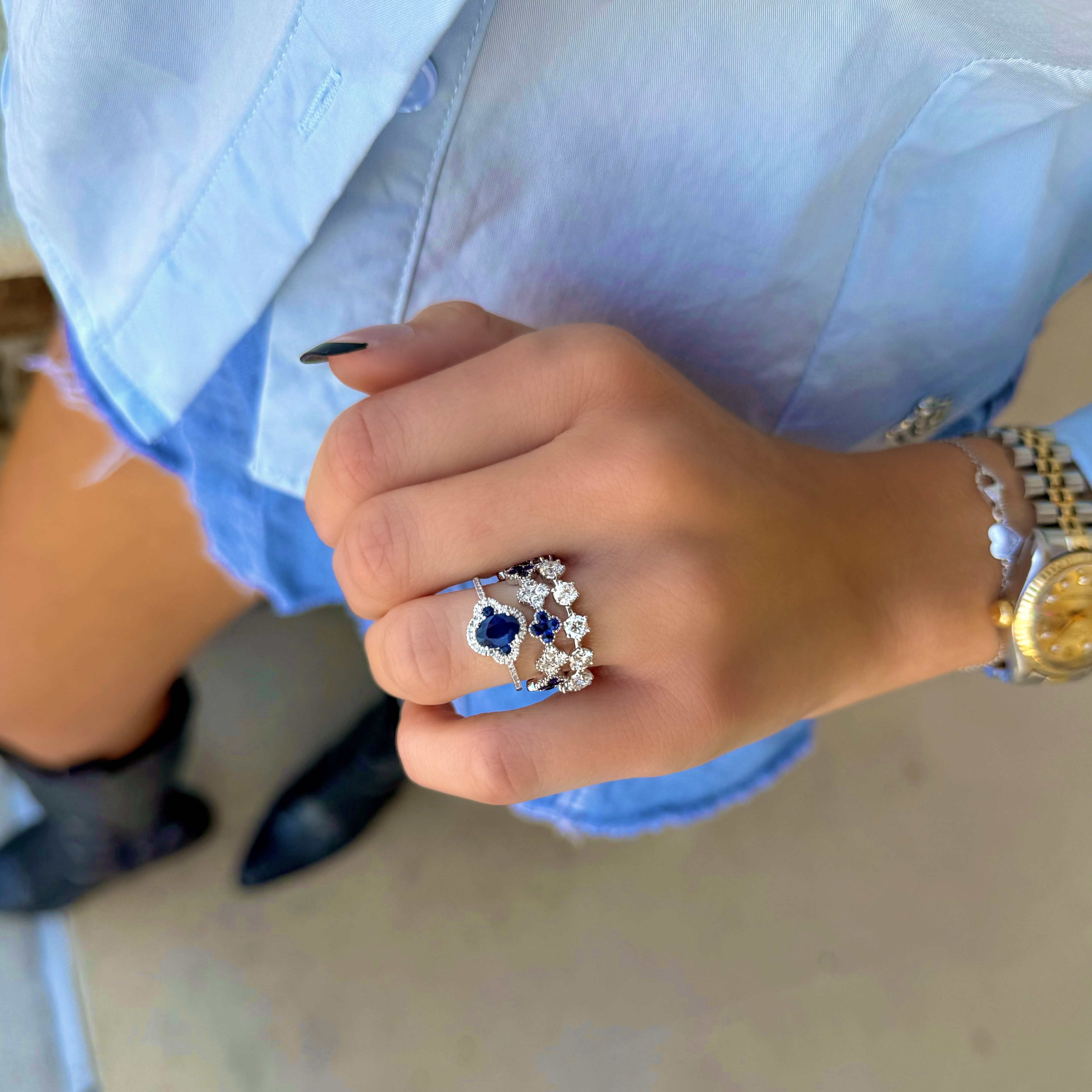 Oval Sapphire and Diamond Ring