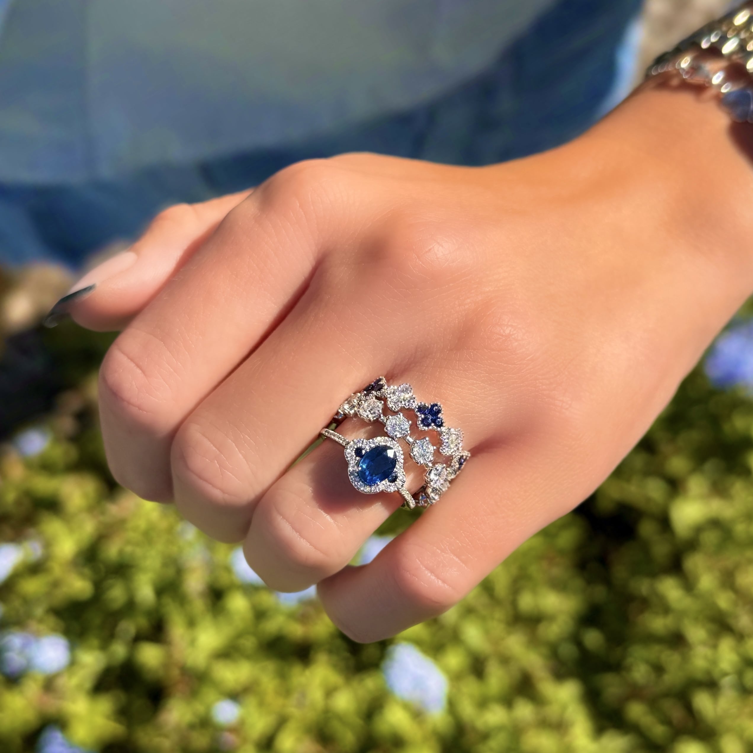 Oval Sapphire and Diamond Ring