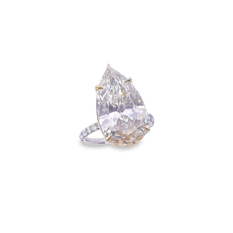 8.73ct Fancy Yellow Pear Diamond Engagement Ring