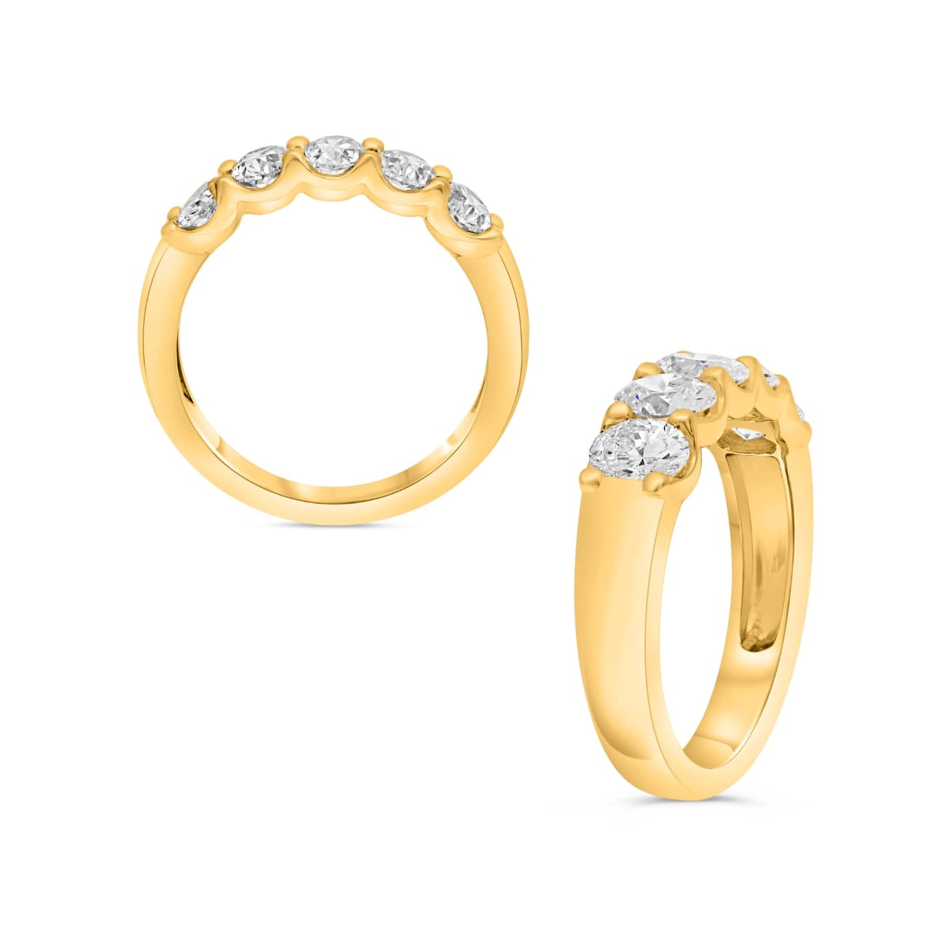 5 Stone Oval Diamond Band