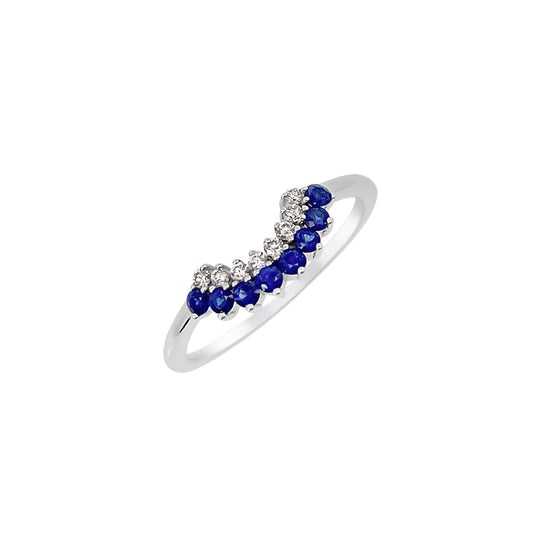 Sapphire and Diamond Accent Band