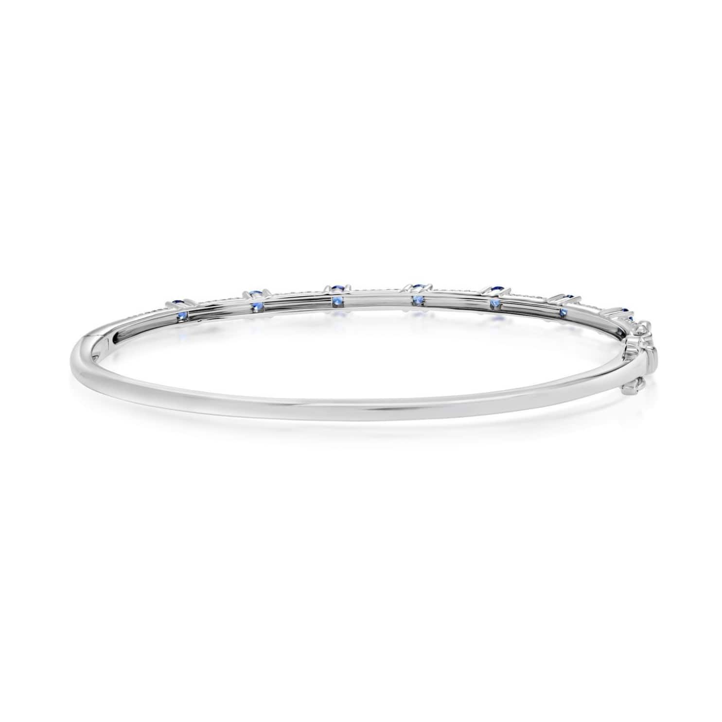 Pave Diamond and Sapphire Bangle