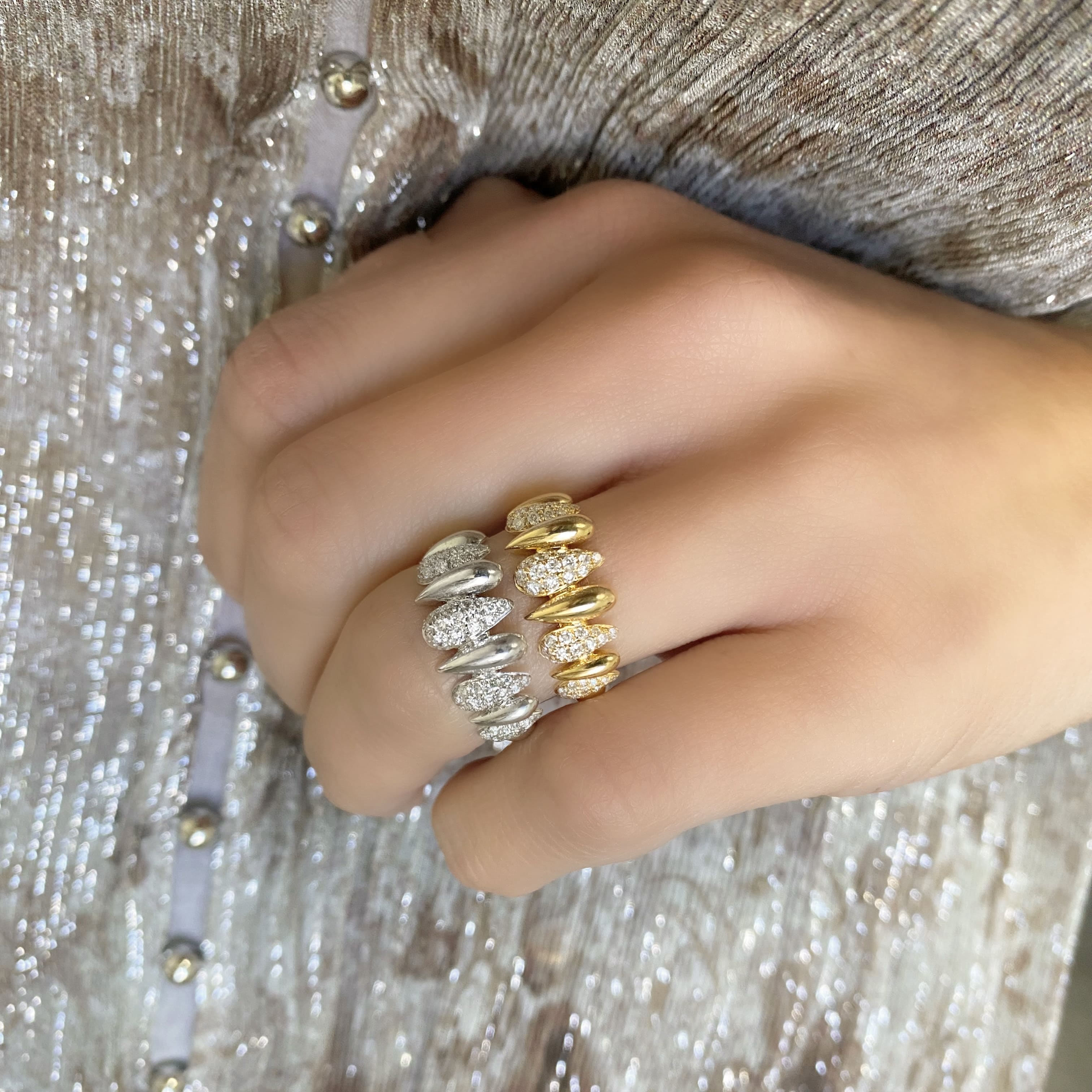 Spiked Pave Diamond Ring
