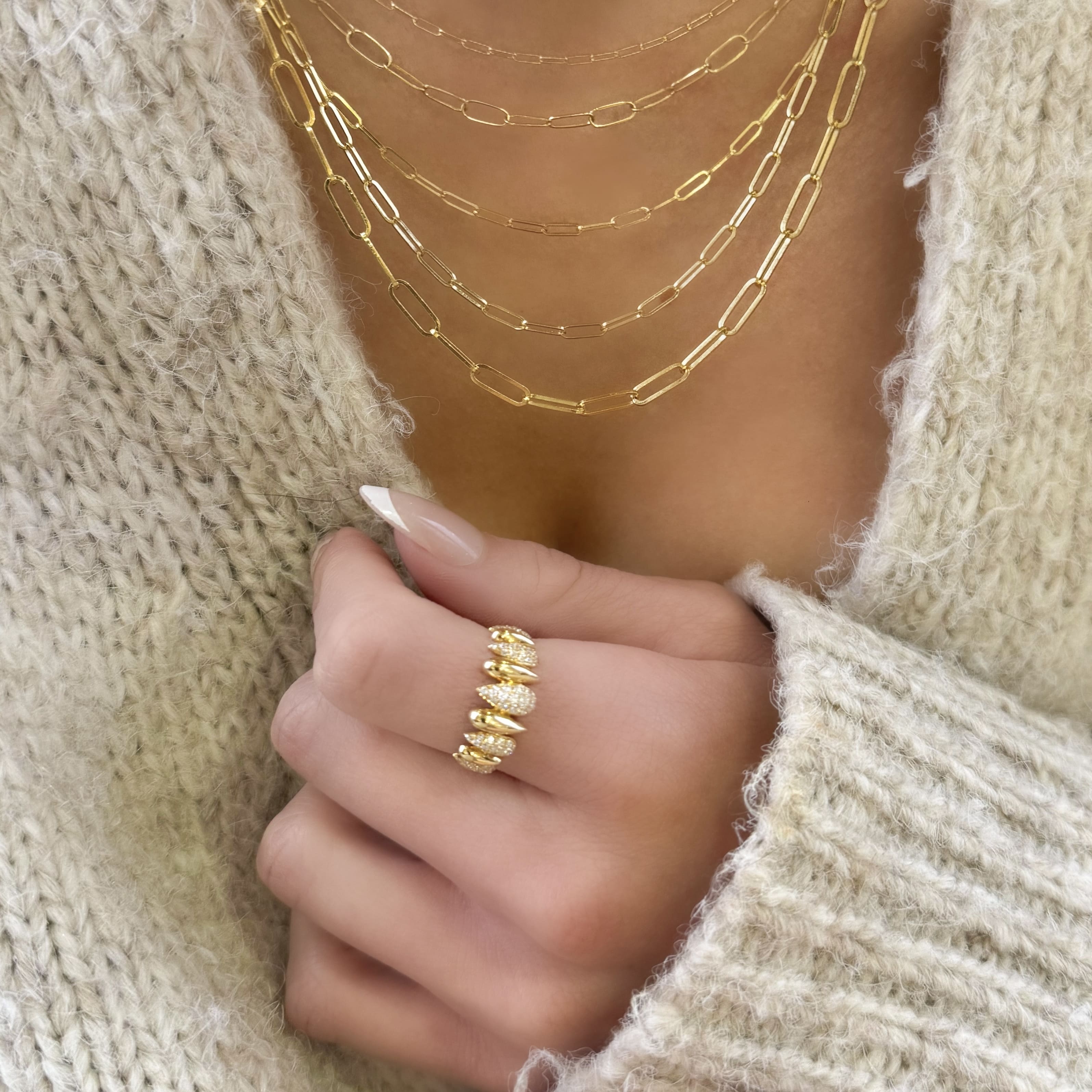 Spiked Pave Diamond Ring