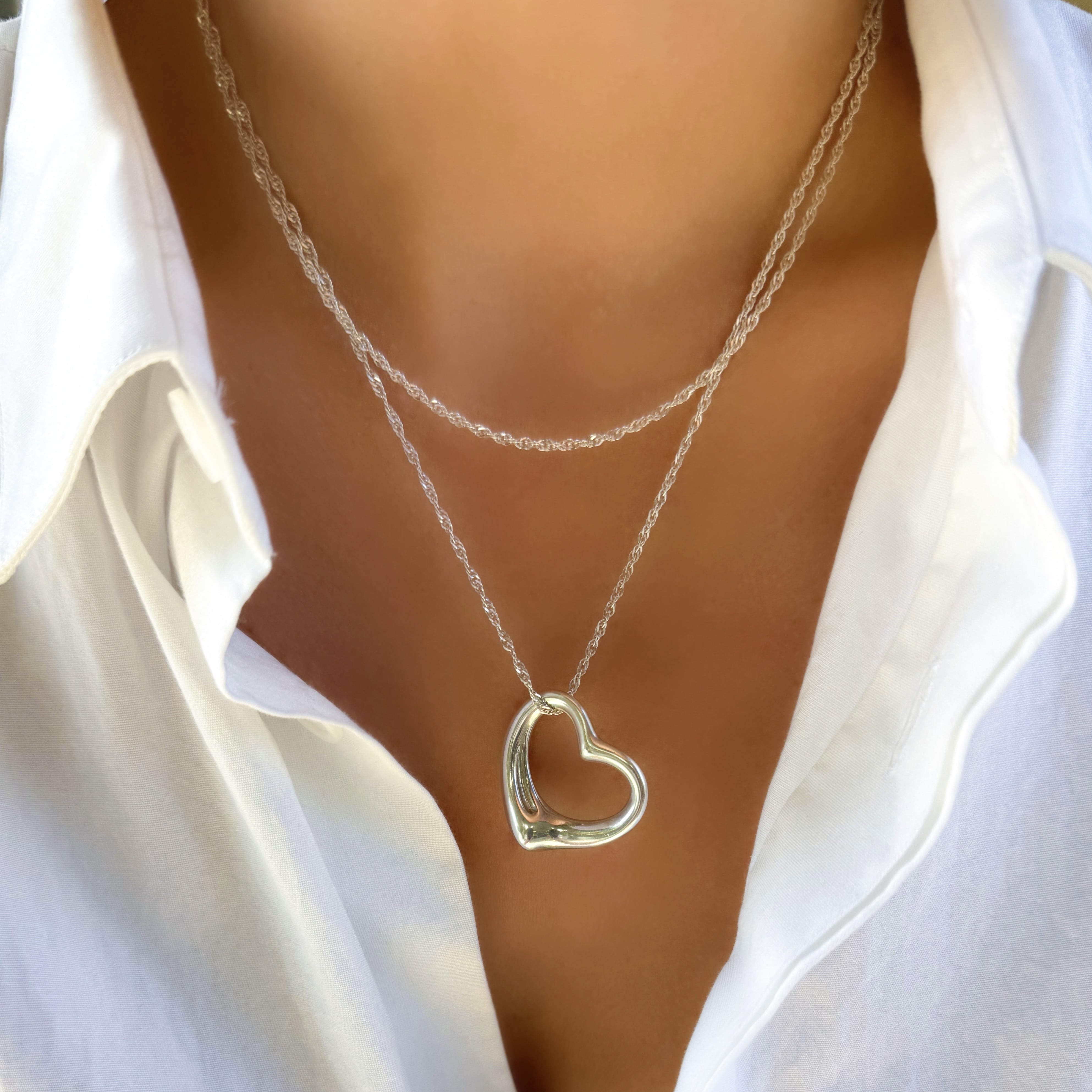 T&Co Open Heart Pendant Necklace