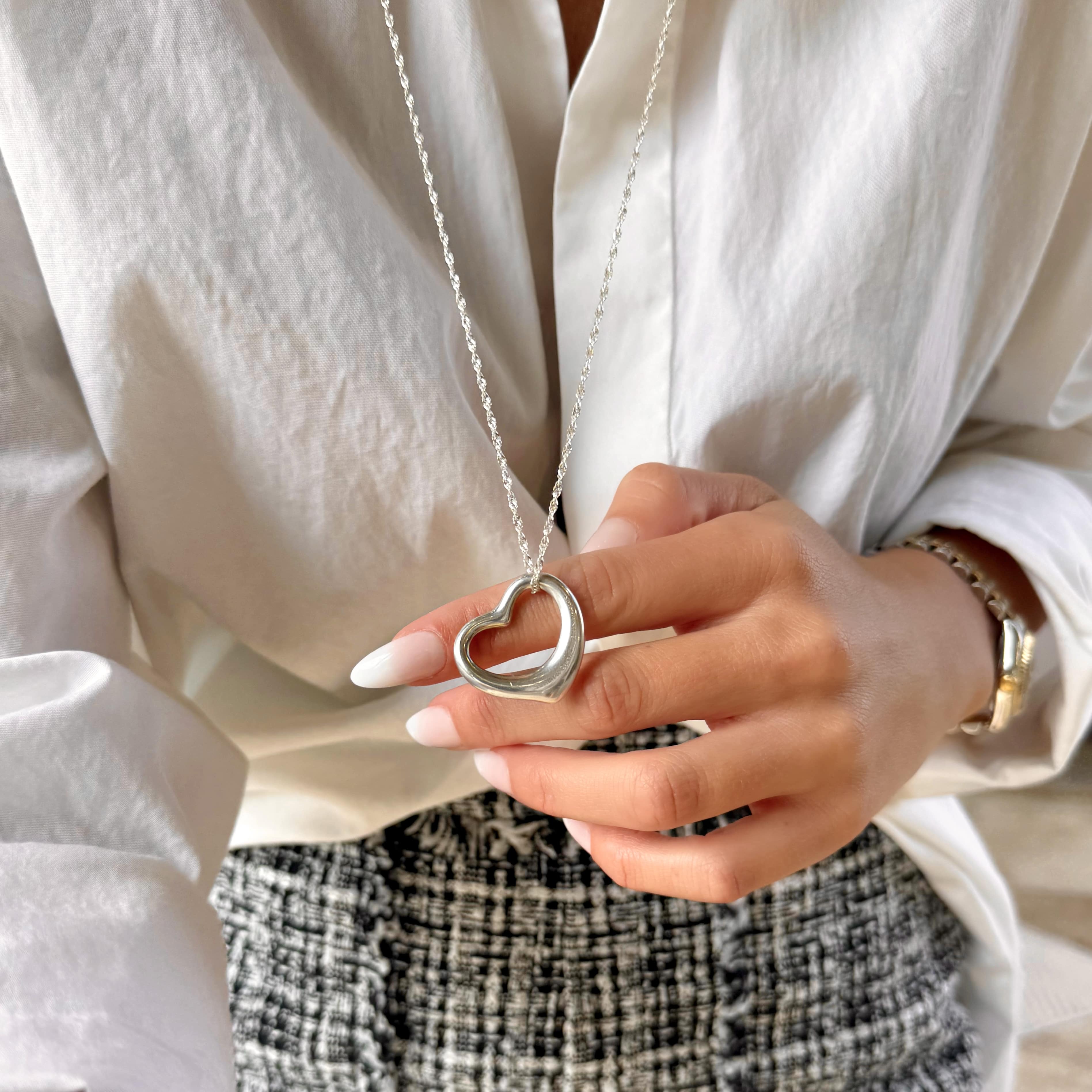 T&Co Open Heart Pendant Necklace