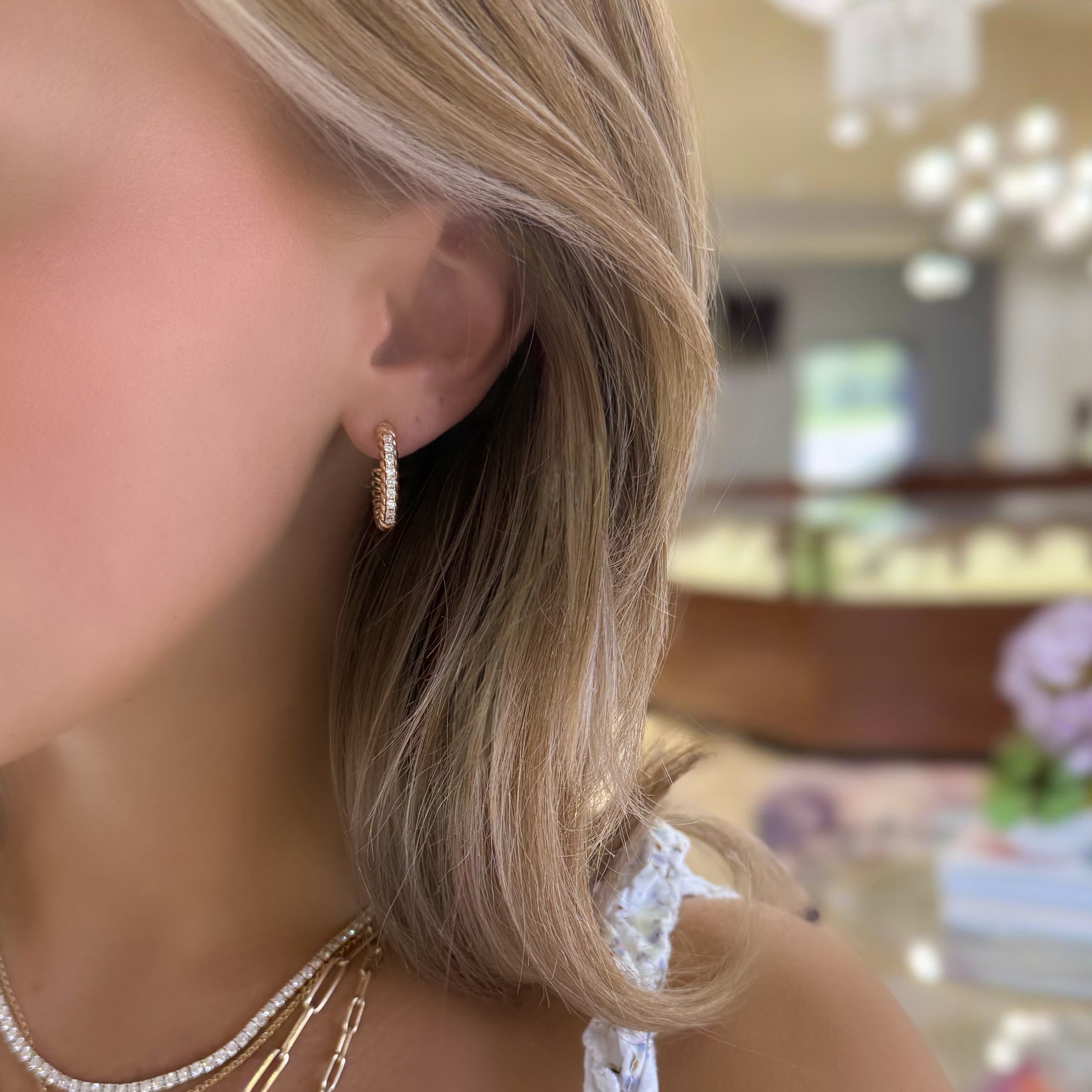 Twisted Diamond Rope Hoops