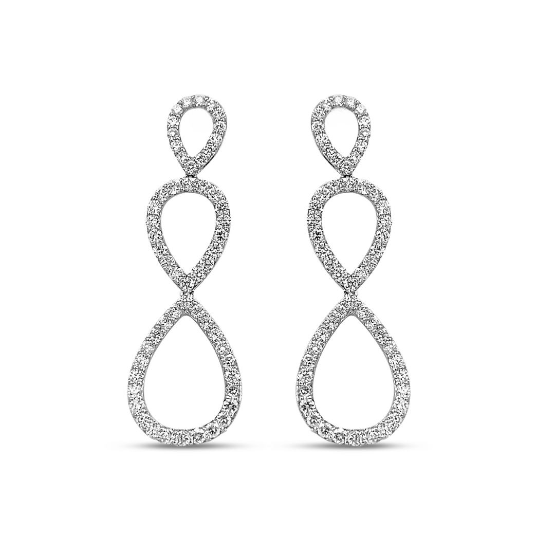 Diamond Infinity Drop Earrings