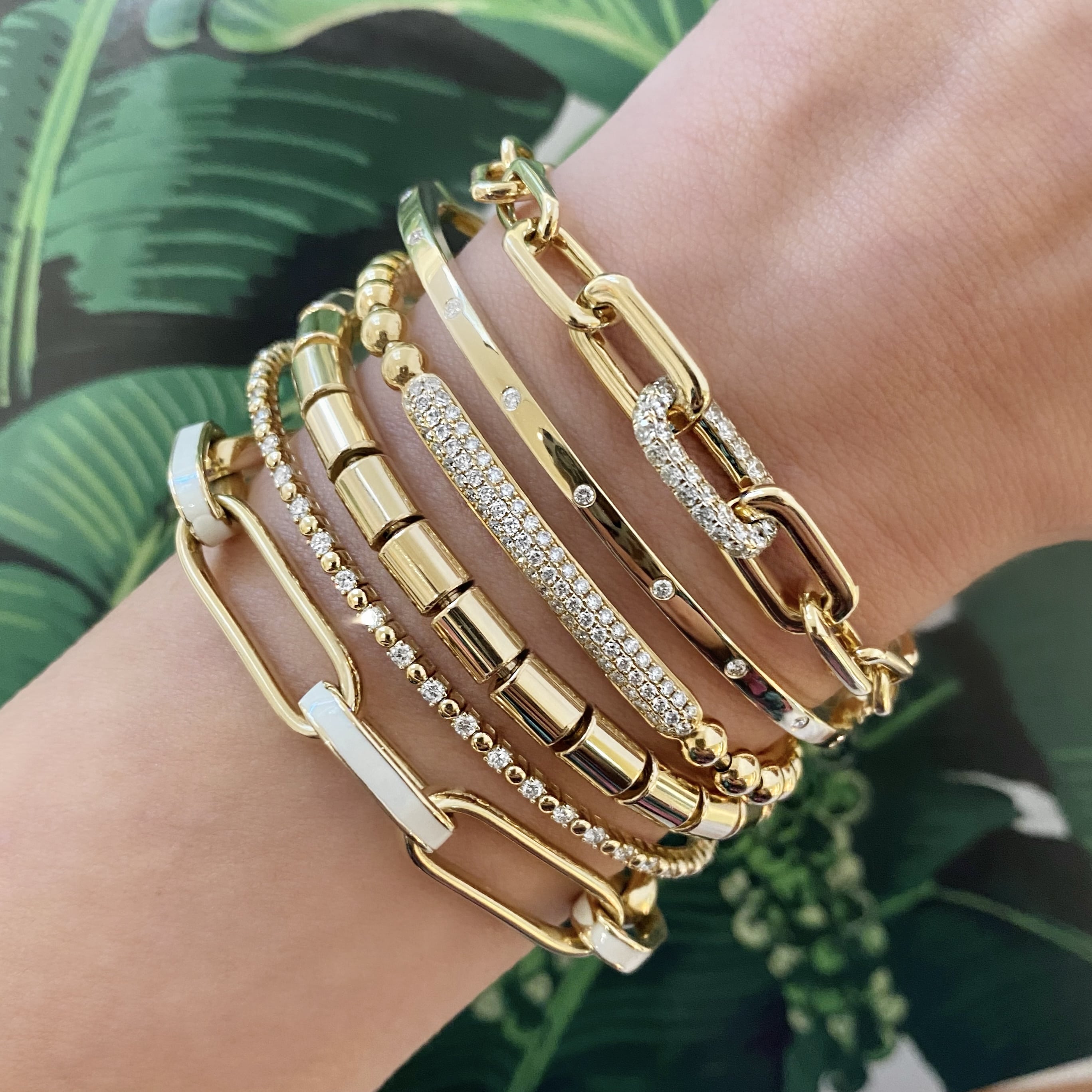 Pave Diamond Link Chain Bracelet