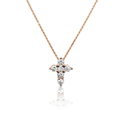 6 Stone Diamond Cross Necklace