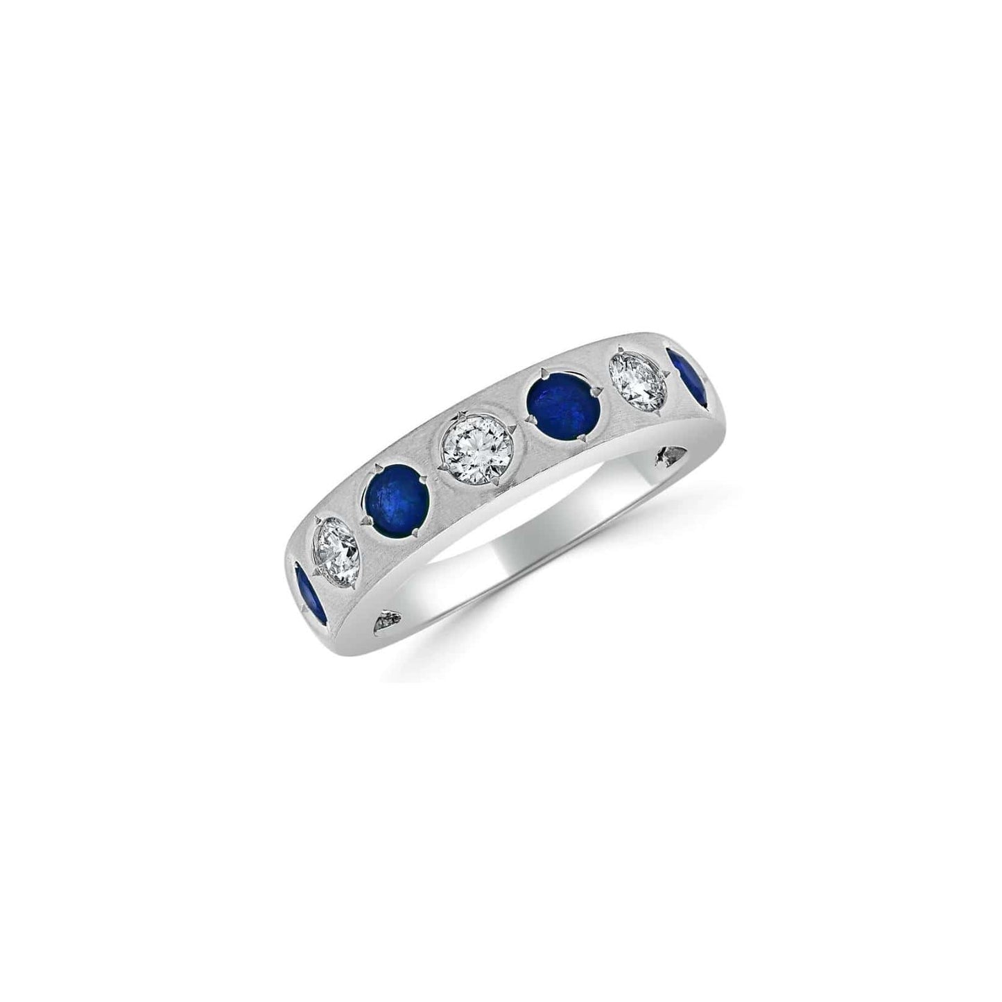 Sapphire and Diamond Inlay Band