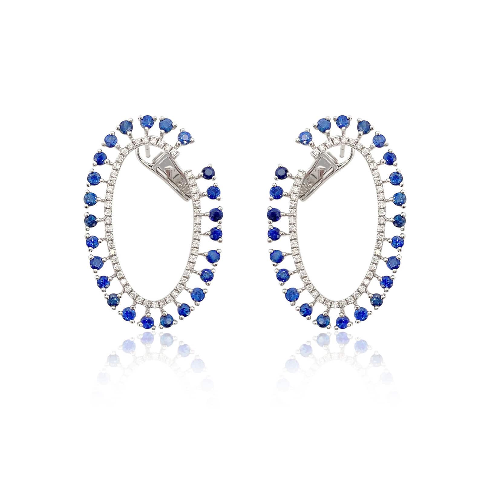 Sapphire and Diamond Statement Earrings